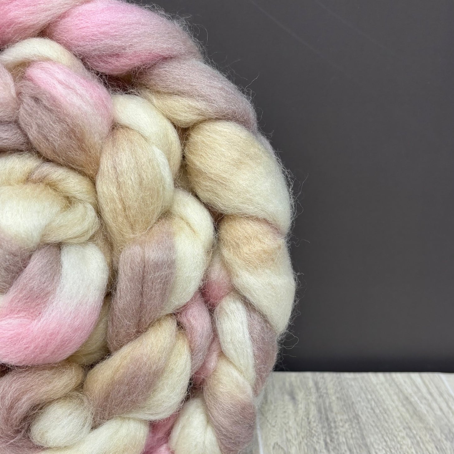Callisto Wool Top- Pink, Lavender & Cream - Combed Top - Wool Roving for Spinning wool or felting