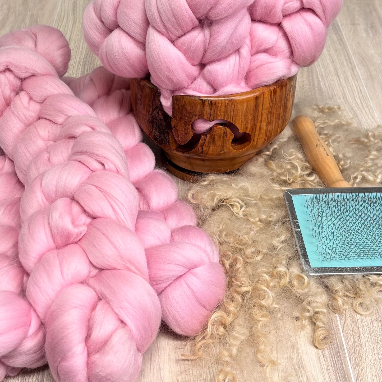 Candy Floss Superfine Merino Wool - Light Pink - Spinning Wool for beginners