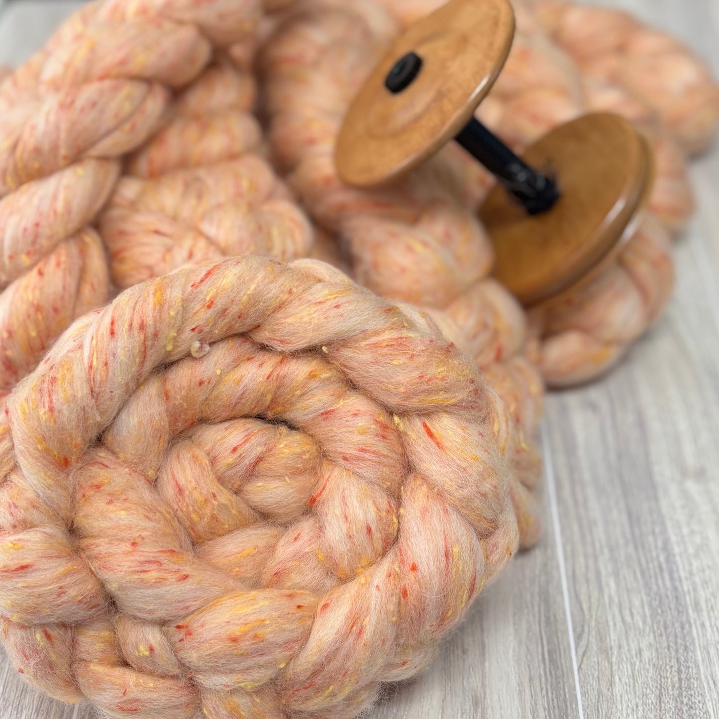 Crumpet Tweed Top - South American Wool & Viscose - Combed Top - Wool Roving - Fiber for Spinning