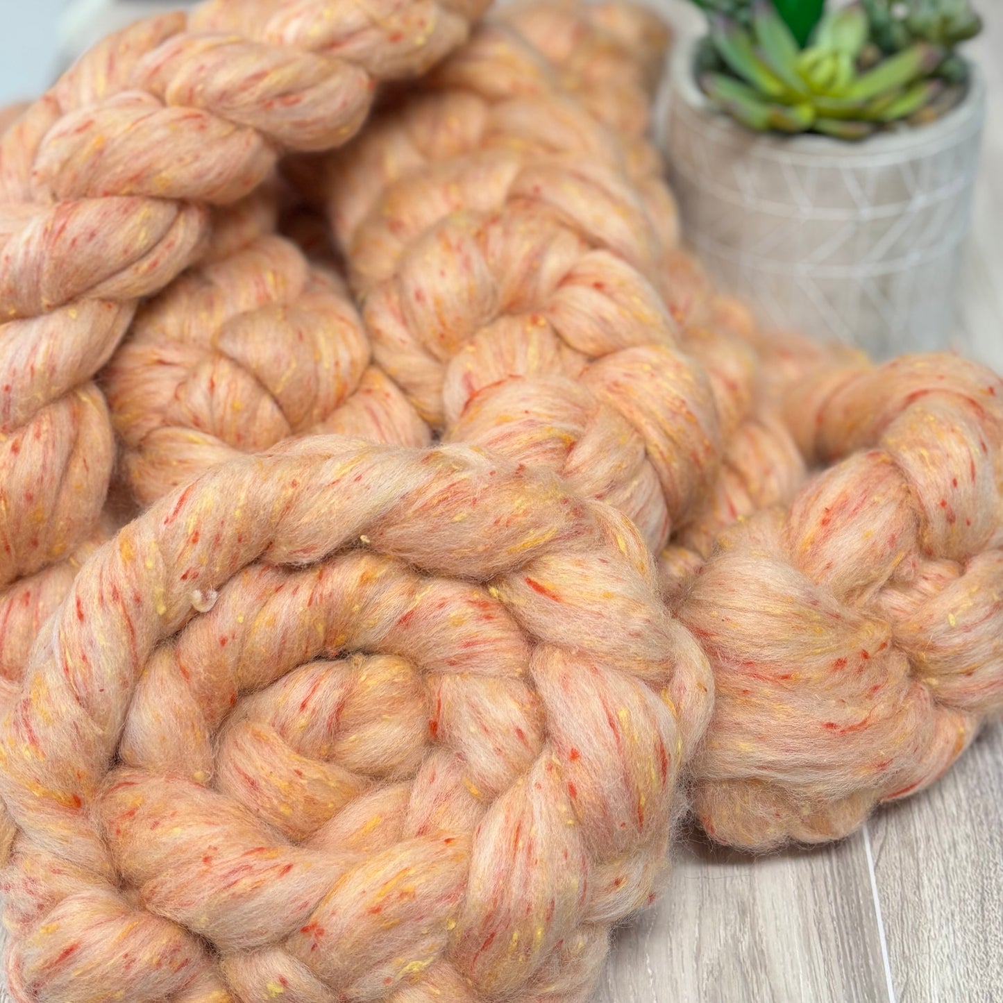 Crumpet Tweed Top - South American Wool & Viscose - Combed Top - Wool Roving - Fiber for Spinning