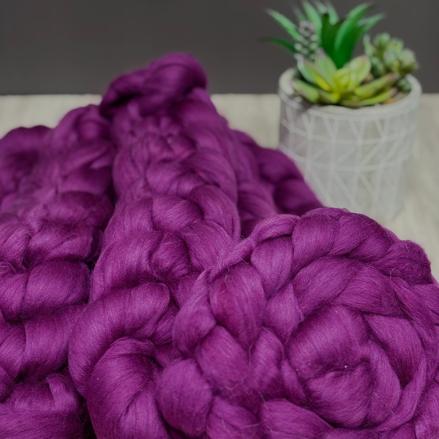Damson Superfine Merino Wool - Fuschia - Spinning Wool