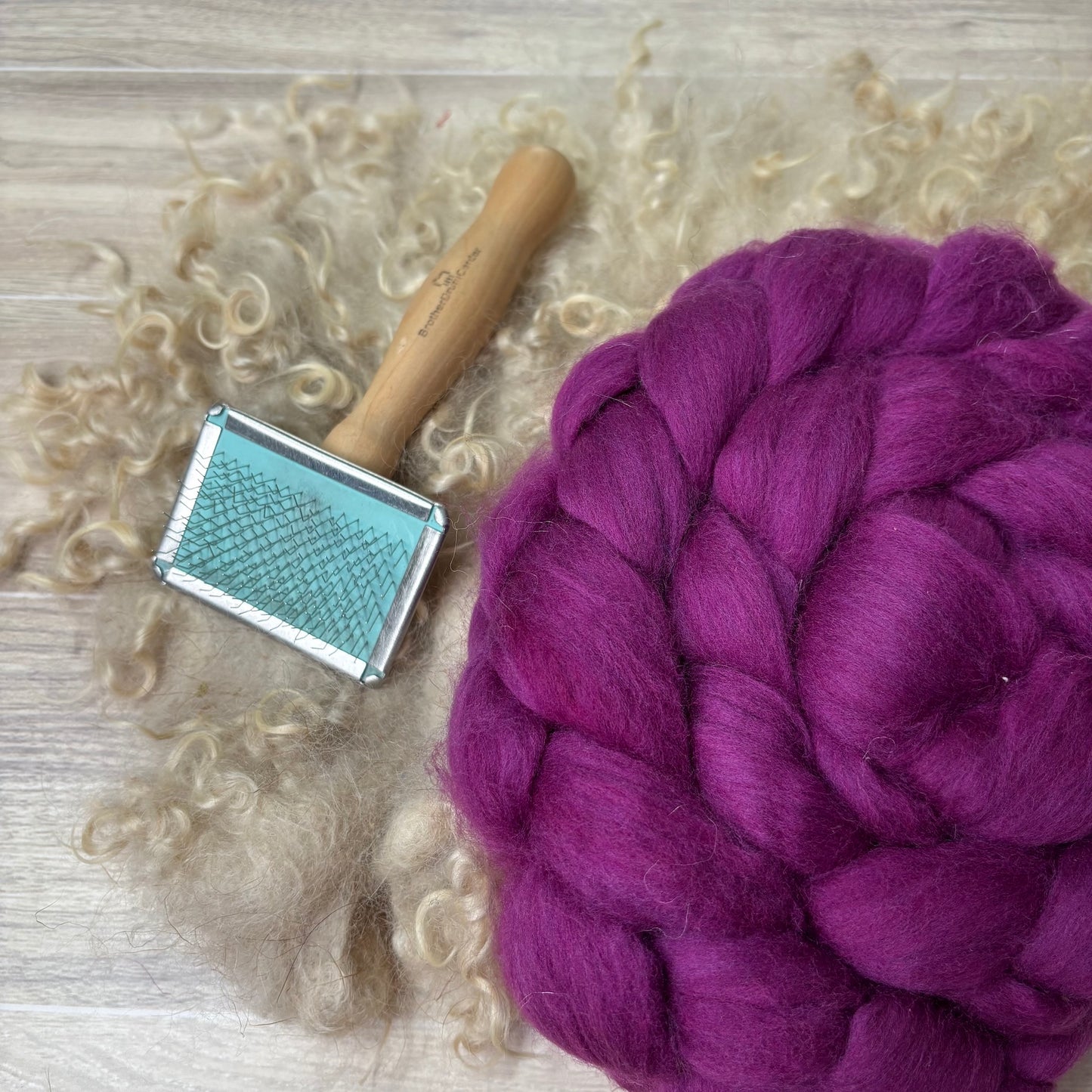 Damson Superfine Merino Wool - Fuschia - Spinning Wool