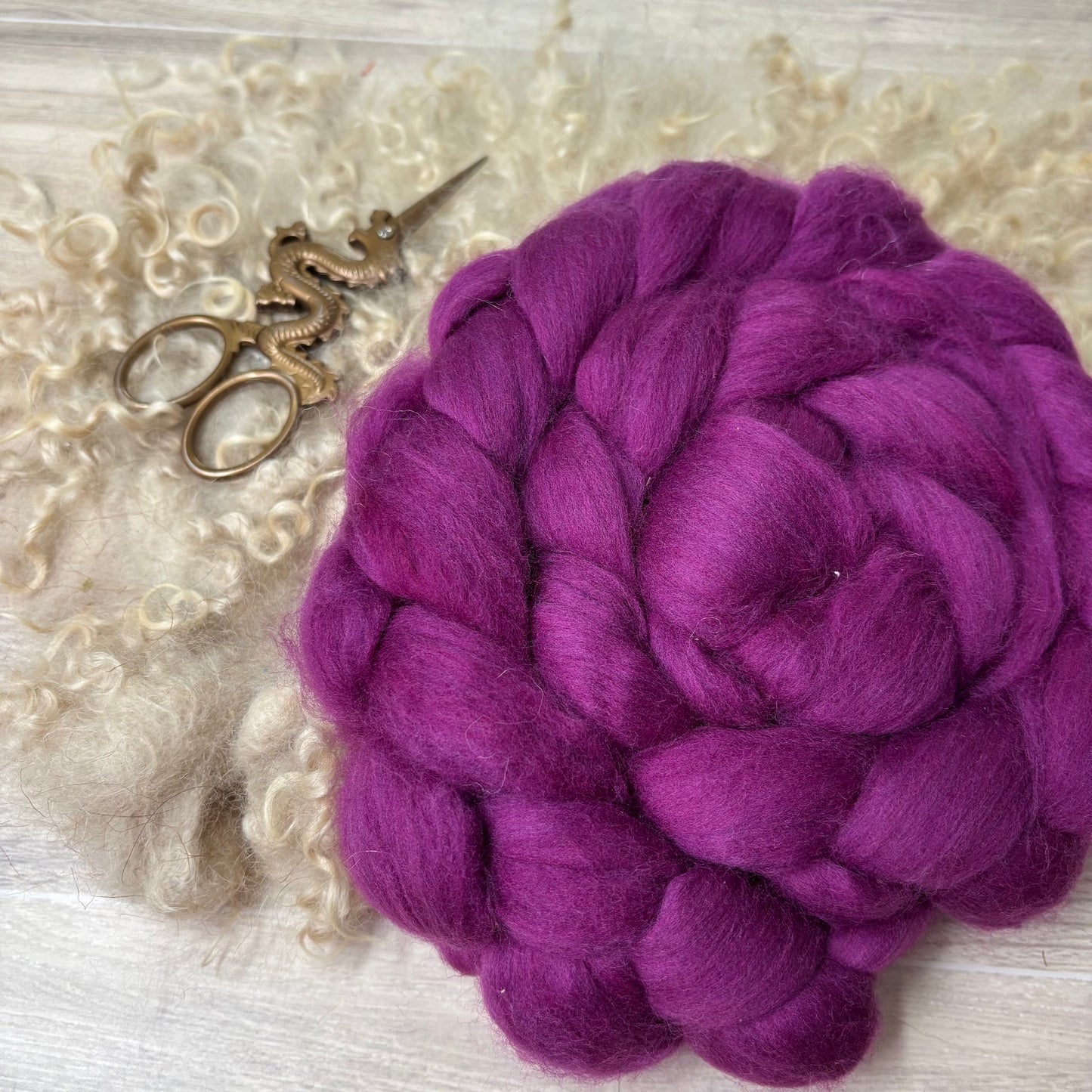 Damson Superfine Merino Wool - Fuschia - Spinning Wool
