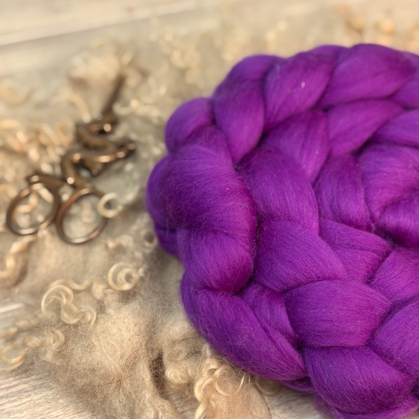 Damson Superfine Merino Wool - Fuschia - Spinning Wool
