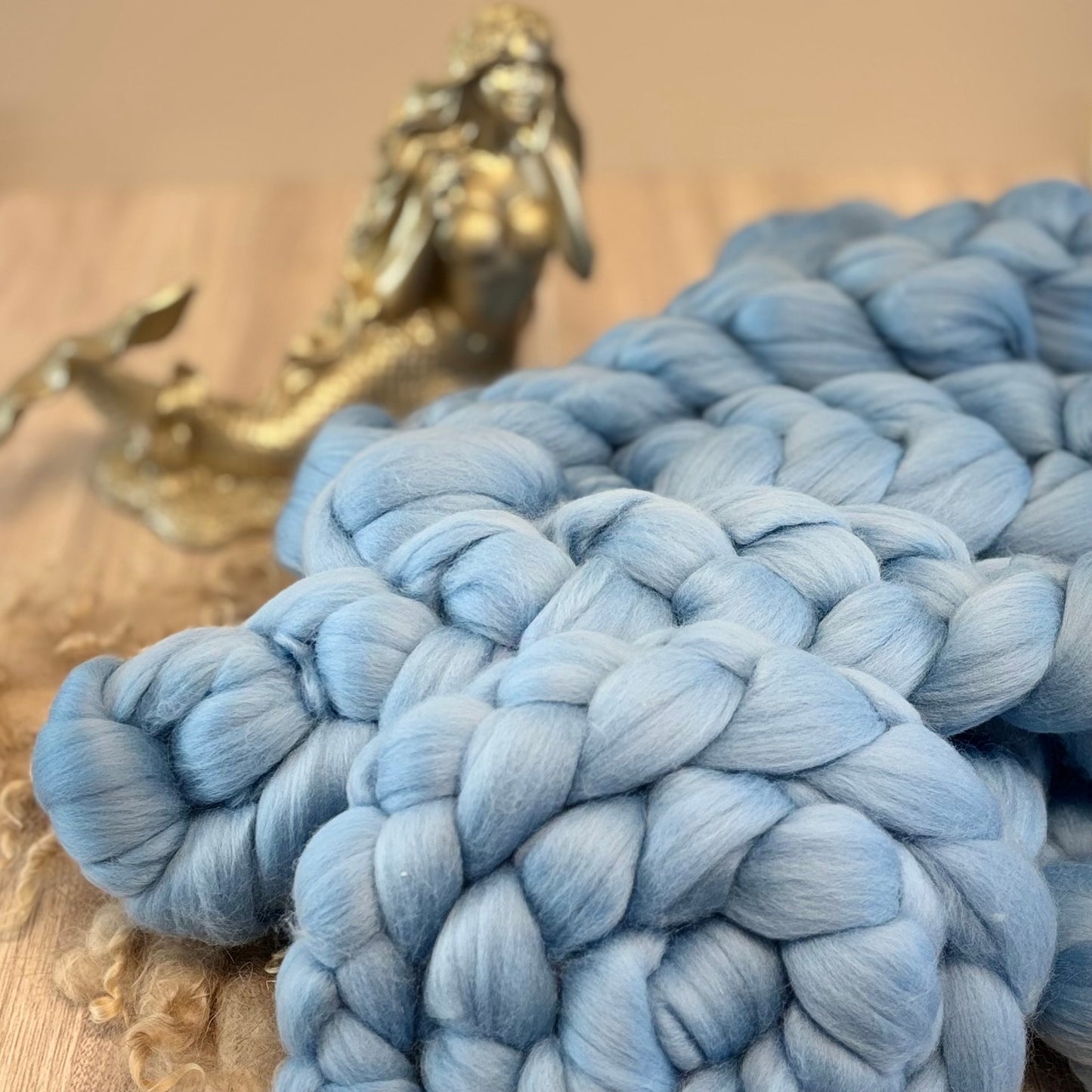 Dream Superfine Merino Wool - Light Blue - spinning fiber for beginners