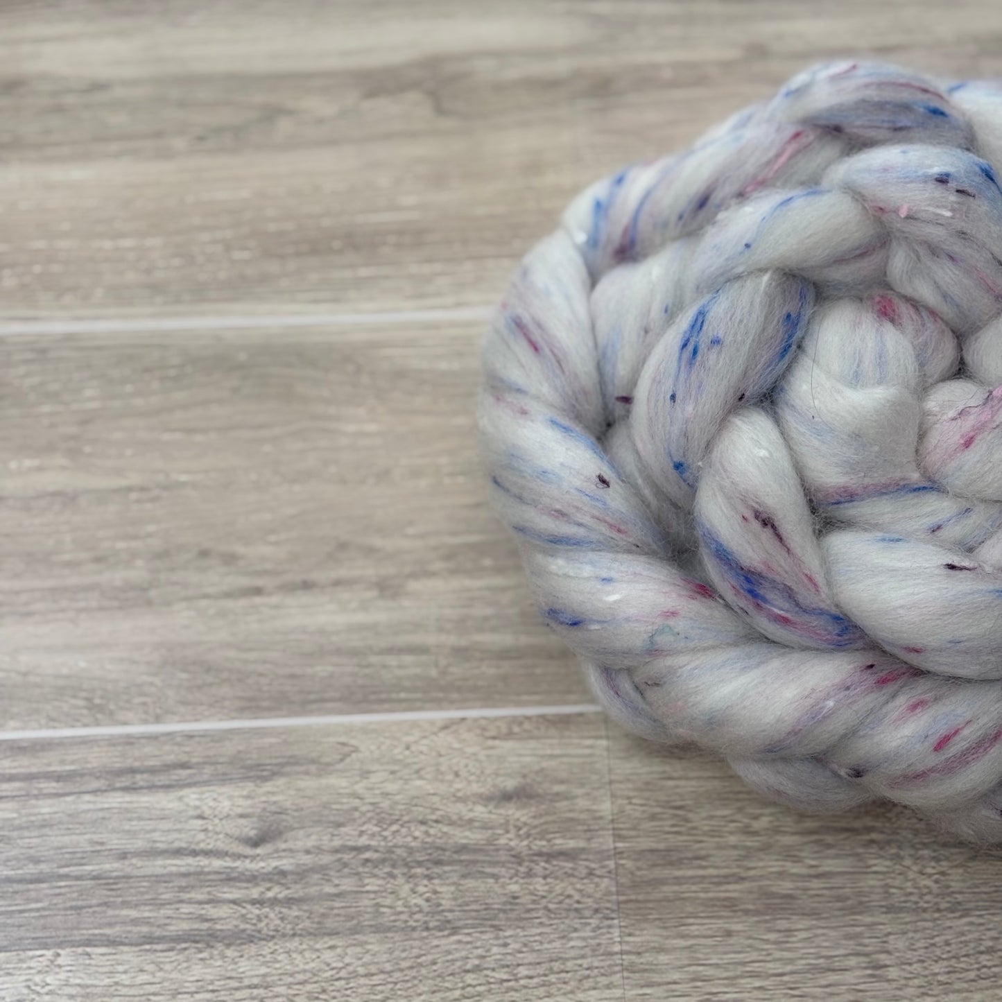 Eton Mess Polwarth Wool & Viscose Blend - Cream & Multicolored - Combed Top - Wool Roving for Spinning wool or felting