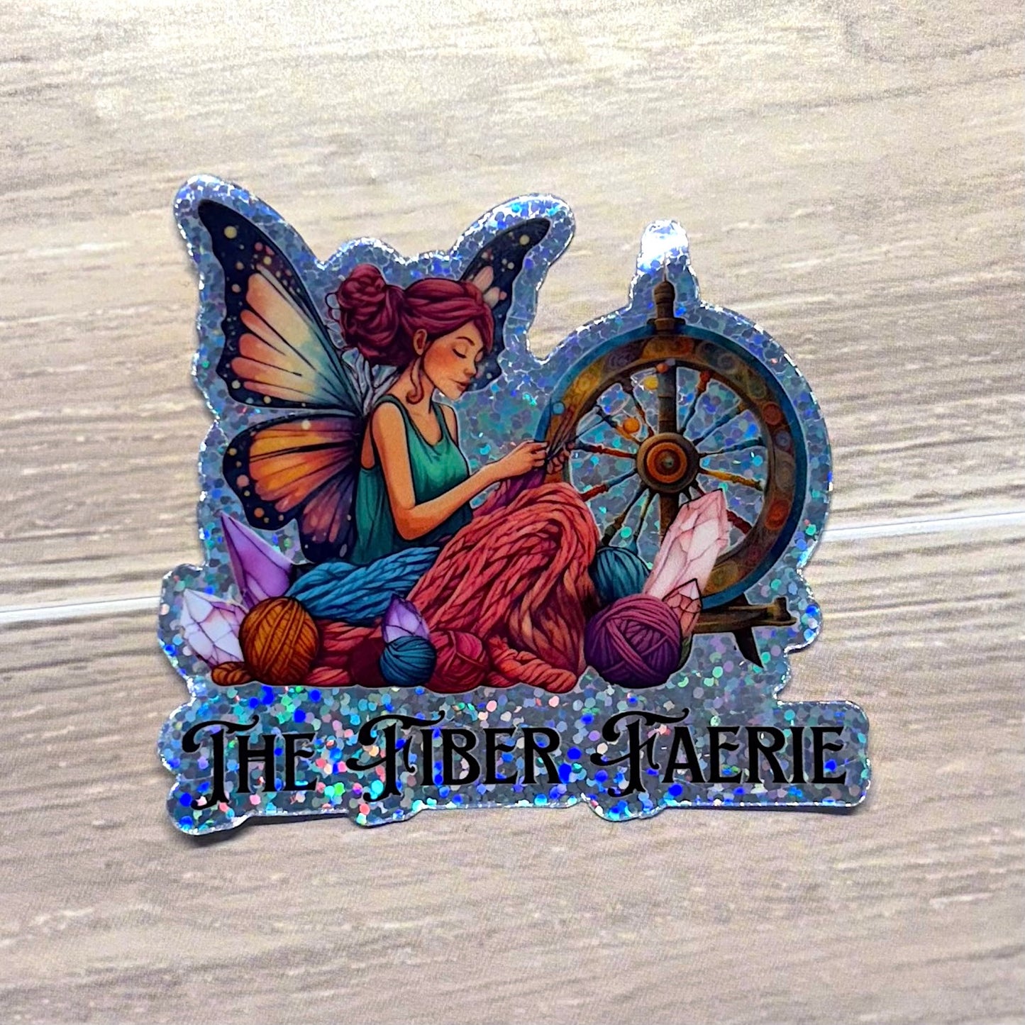 The Fiber Faerie Holographic Sticker