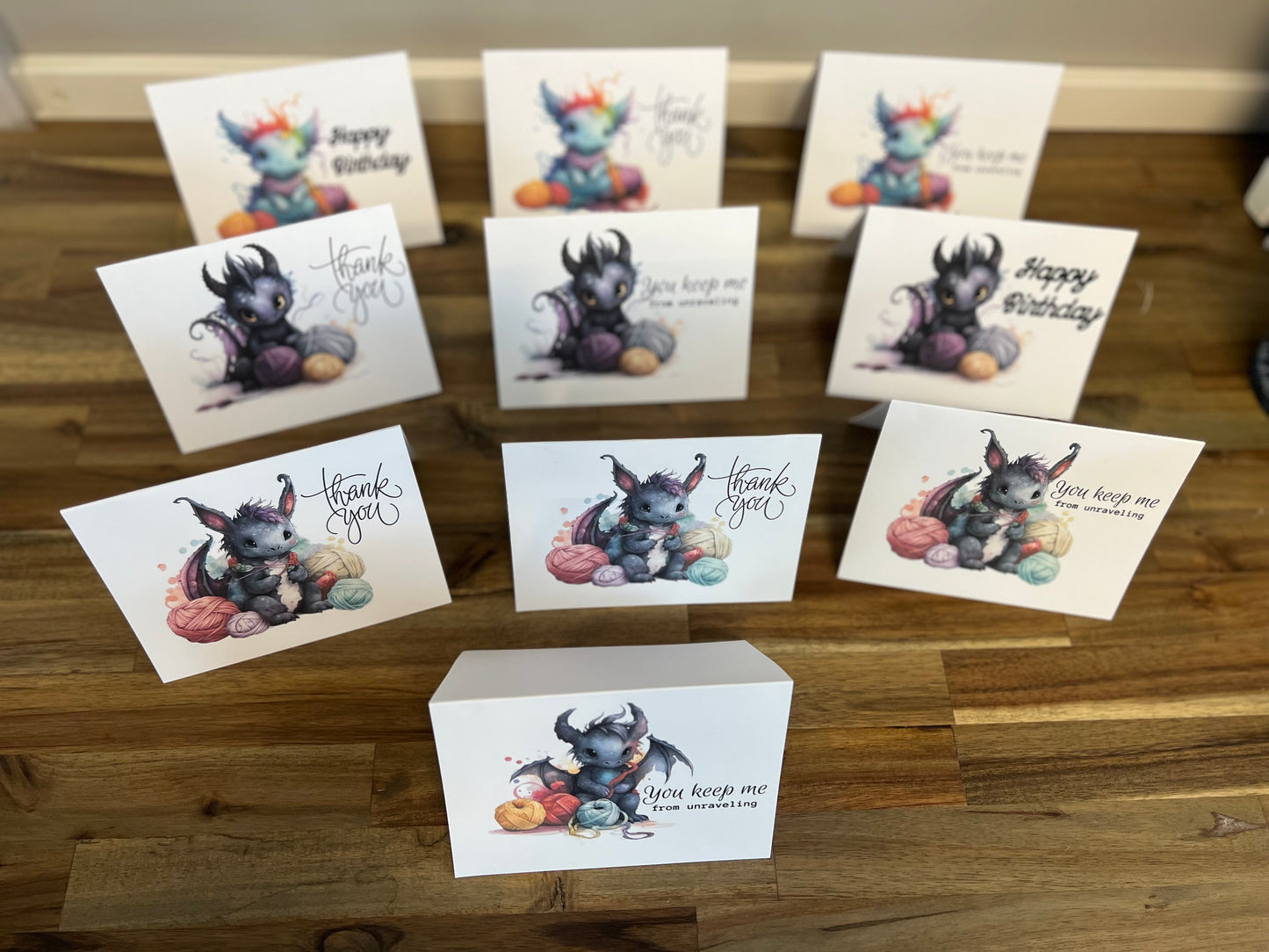Knitting Notecards - Dragons