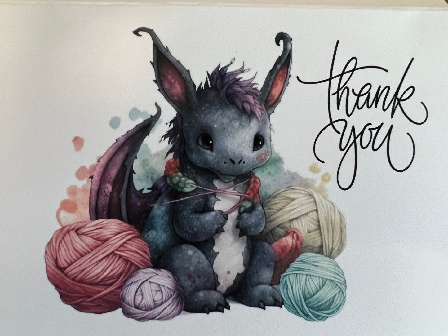 Knitting Notecards - Dragons