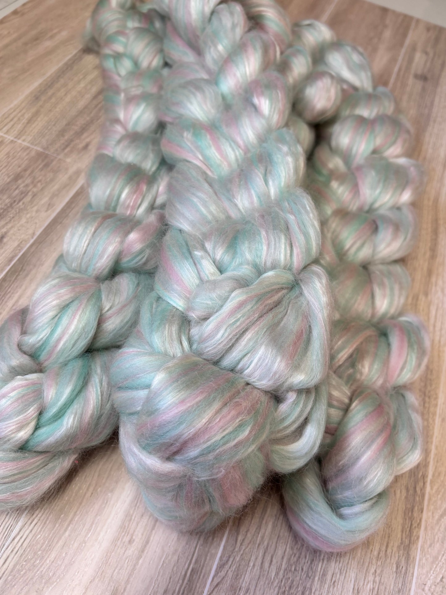 Ice Cream Merino Wool and Milk Fiber Roving
