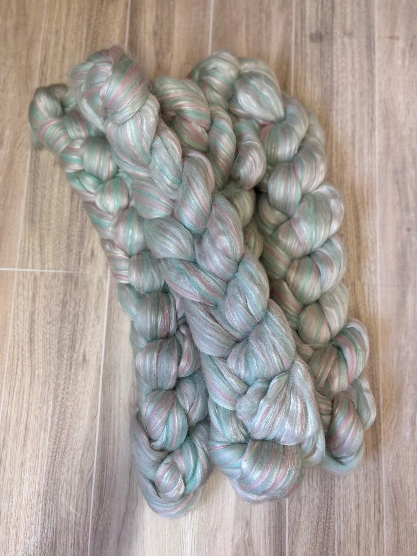 Ice Cream Merino Wool and Milk Fiber Roving