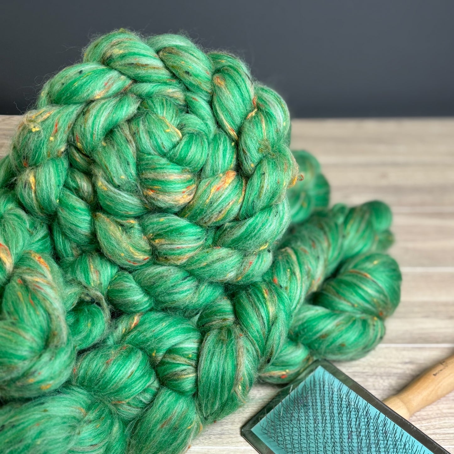 Indulgent Apple Pie - Polwarth Wool & Viscose Blend - Wool Fiber for Spinning