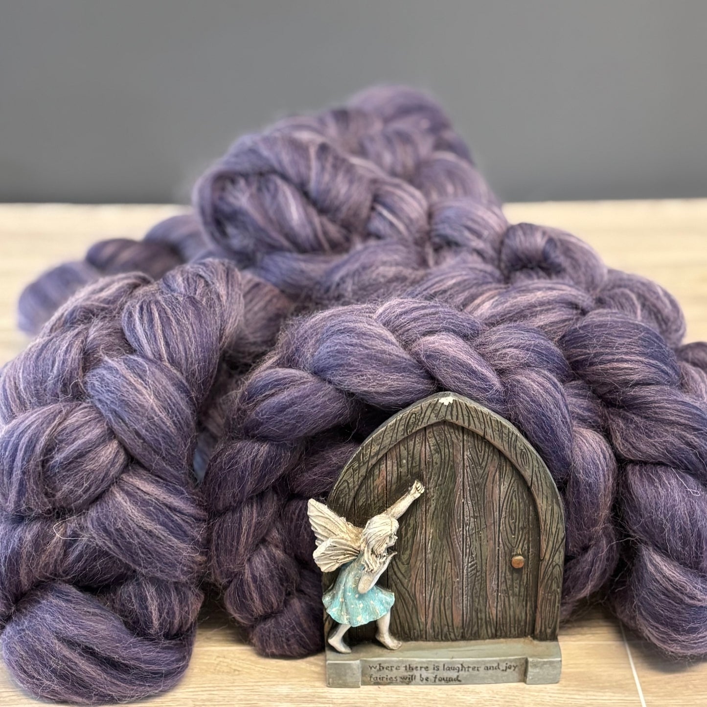 Wool Lavender Mist - Shetland Wool & Bio-Nylon Blend - Fiber for Spinning