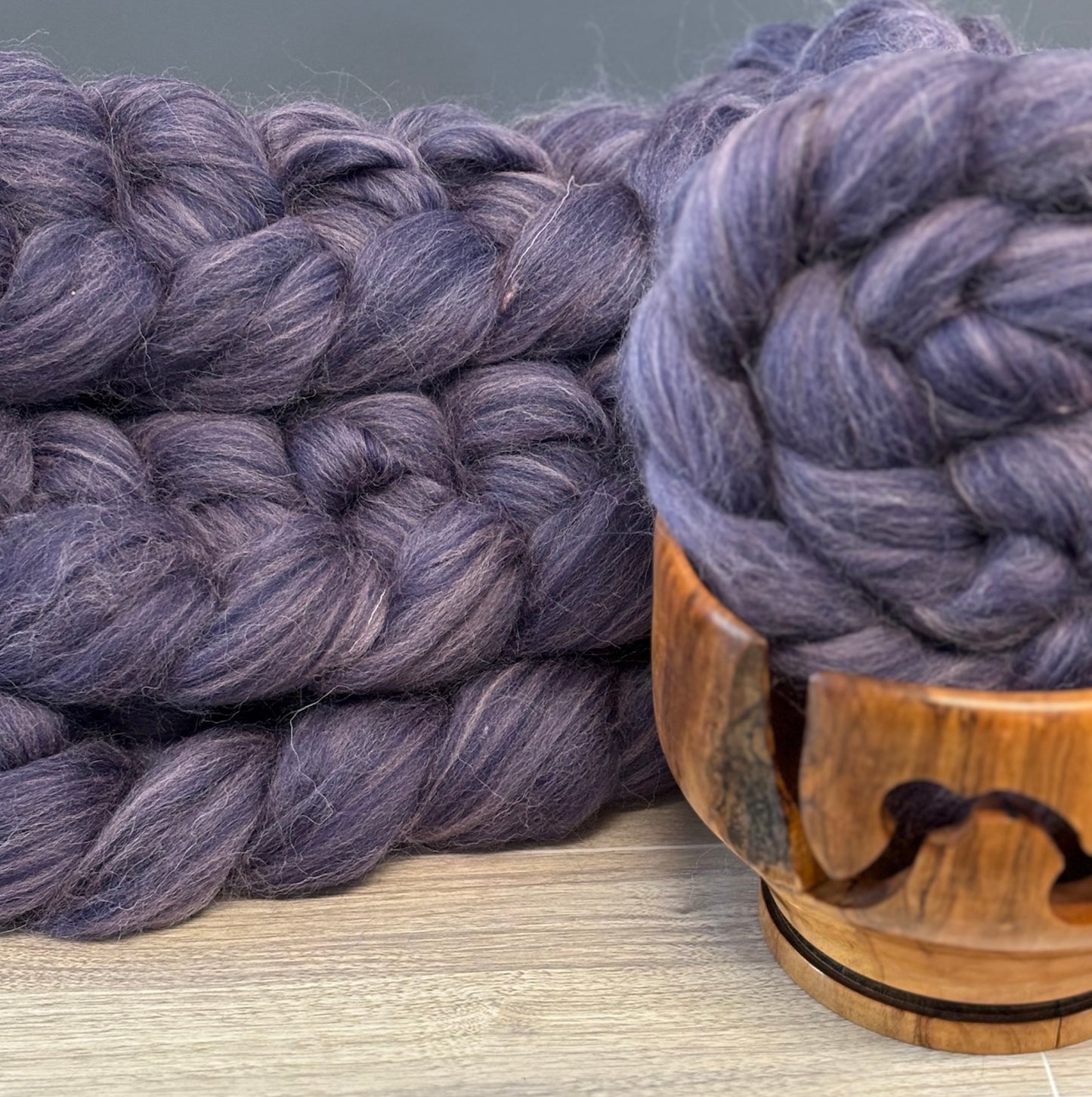 Wool Lavender Mist - Shetland Wool & Bio-Nylon Blend - Fiber for Spinning