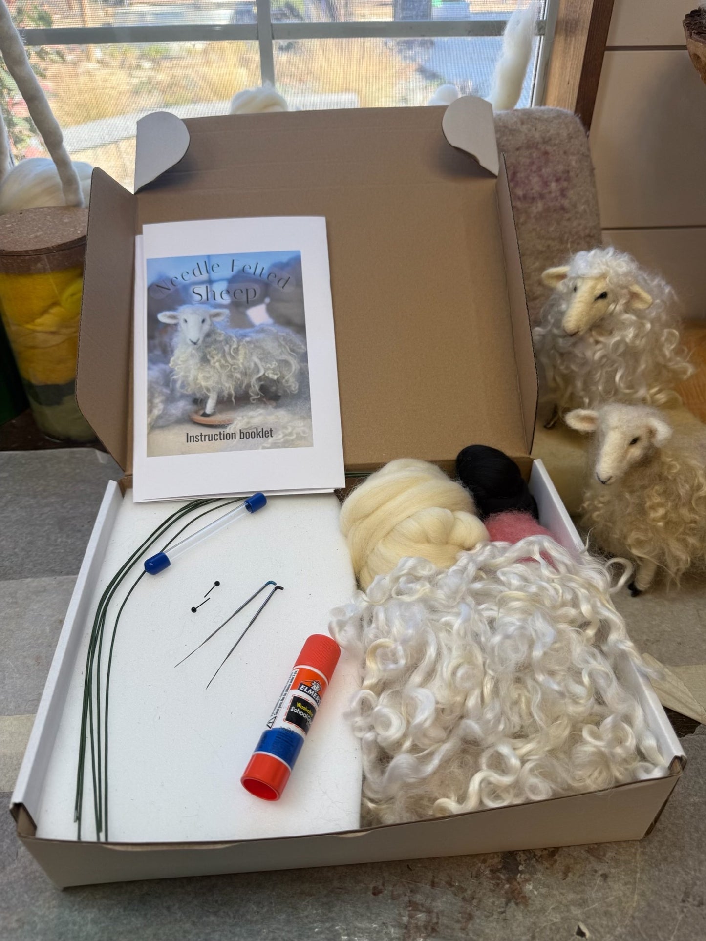 Spun & Done Quarterly Fiber Club - Learn Needle Felting with Adorable Sheep Kit
