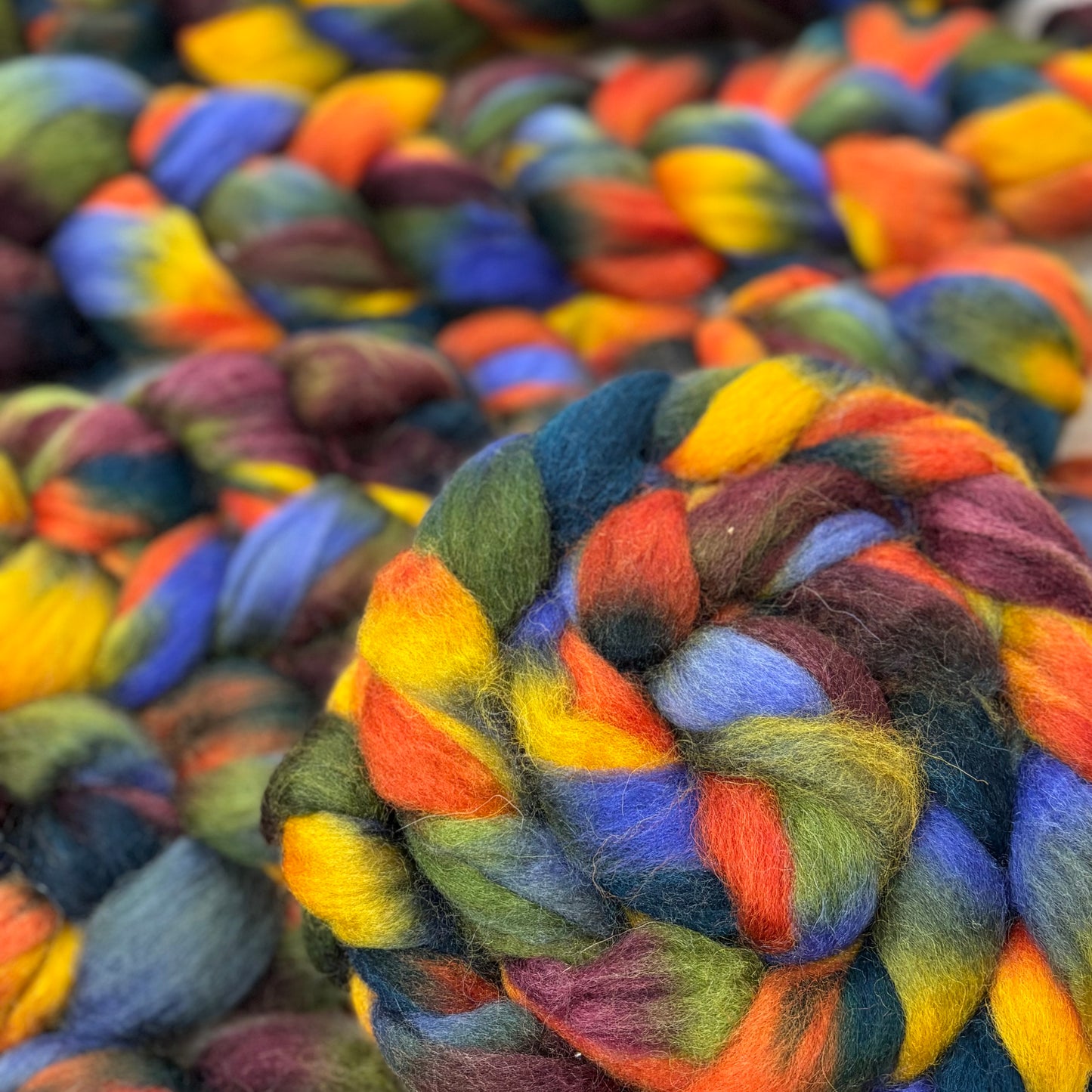 Neptune Wool Top - Multicolored - Combed Top - Wool Roving for Spinning wool or felting