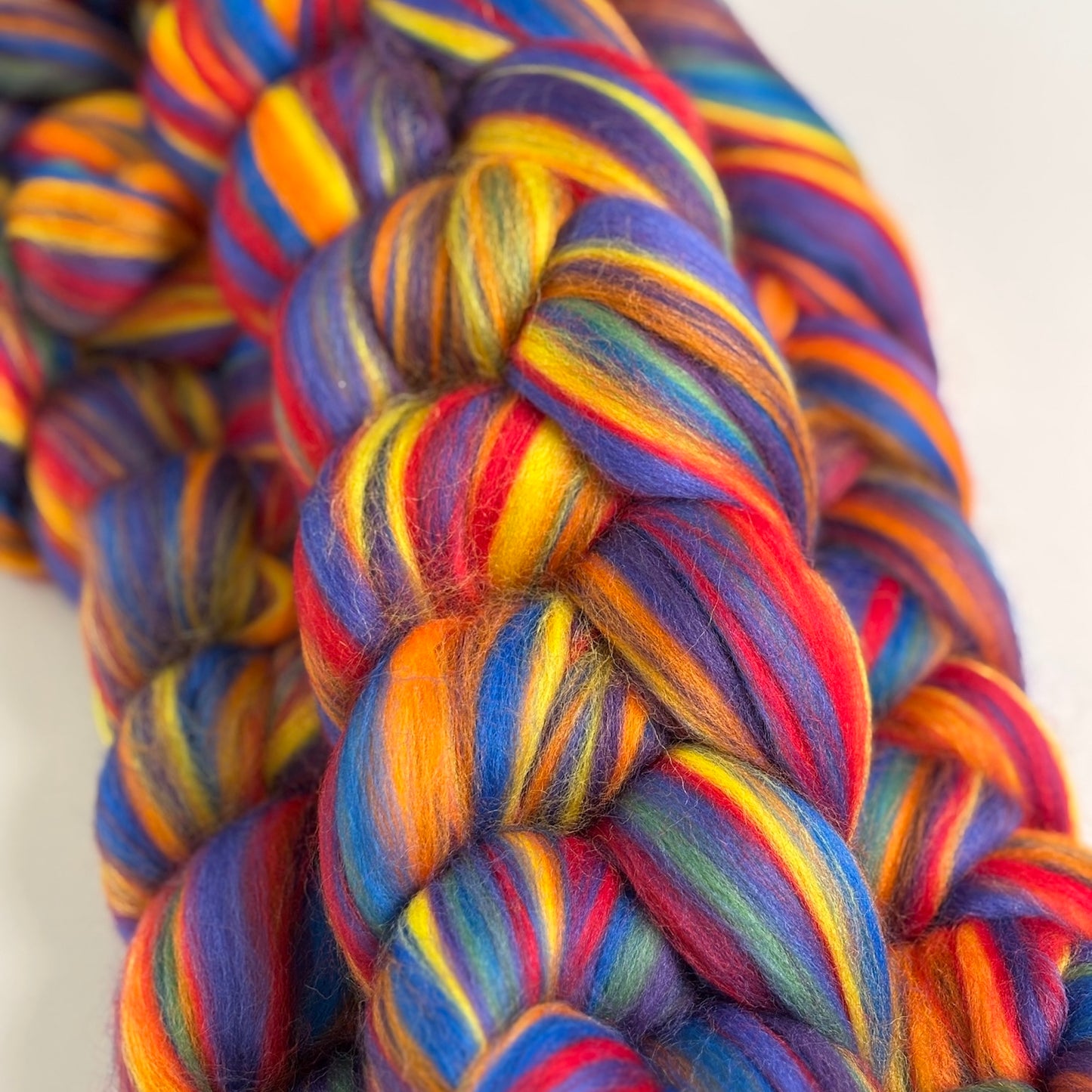 Rainbow - Multicolor Merino Wool Combed Top - Roving- Spinning Fiber for Spinning Wheel