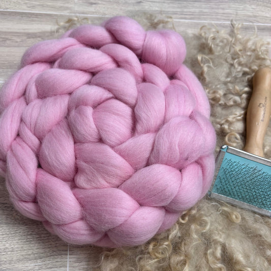 Candy Floss Superfine Merino Wool - Light Pink - Spinning Wool for beginners