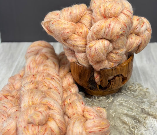 Crumpet Tweed Top - South American Wool & Viscose - Combed Top - Wool Roving - Fiber for Spinning