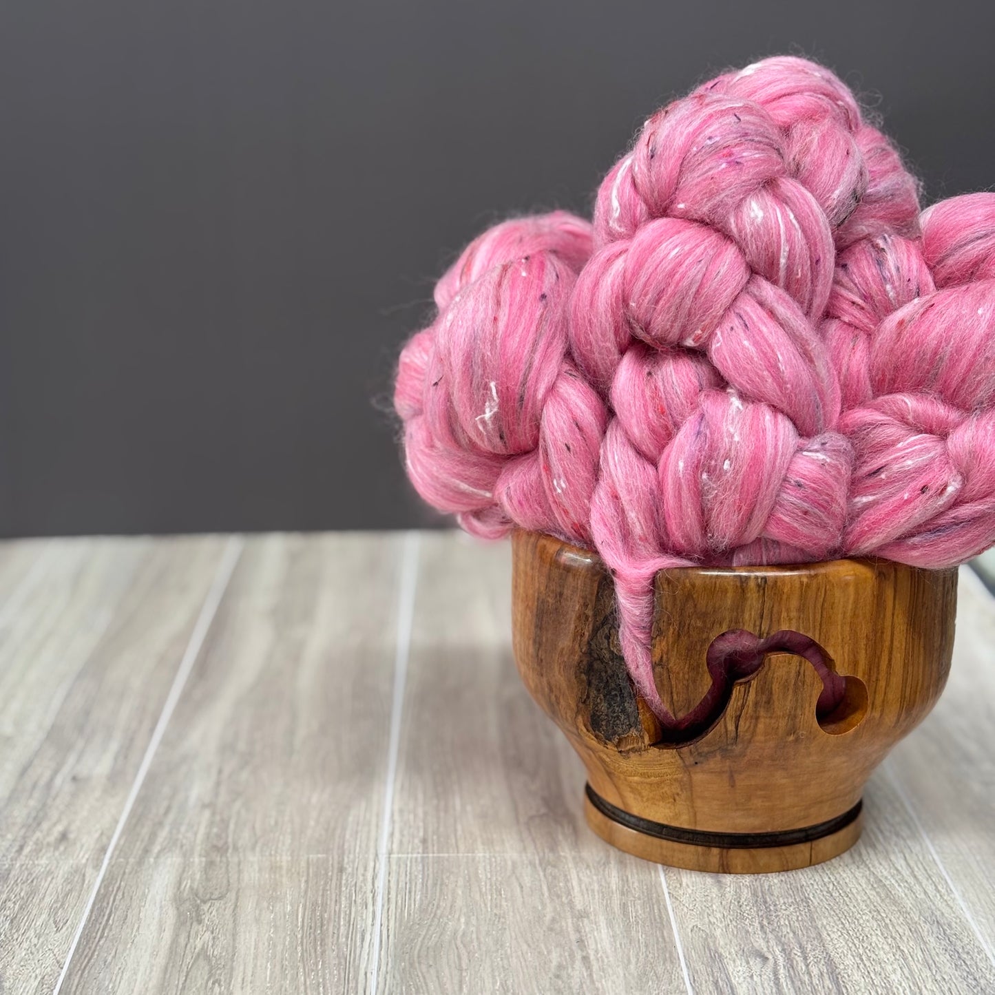 Indulgent Eton Mess - Pink Polwarth Wool & Viscose Blend - Wool Fiber for Spinning