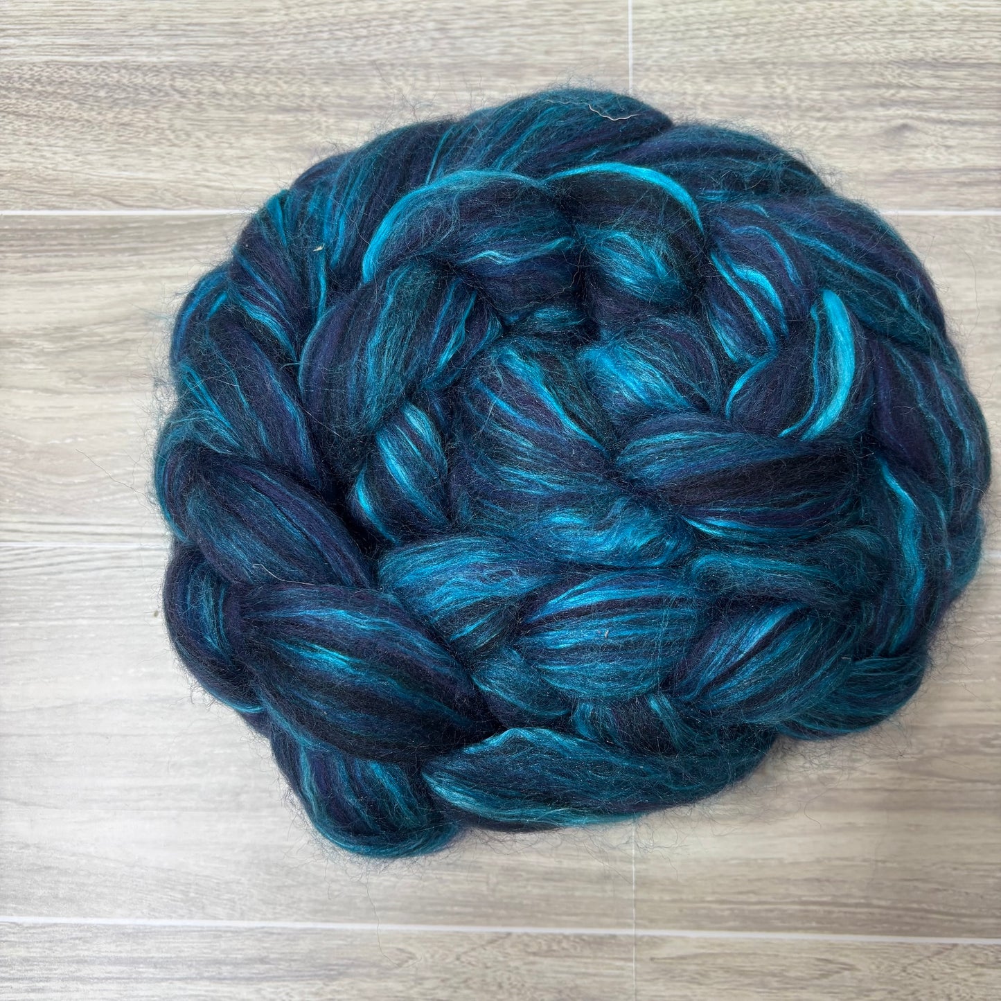 The Luminous Lagoon - Merino Wool & Mulberry Silk - Combed Top - Wool Roving - Fiber for Spinning