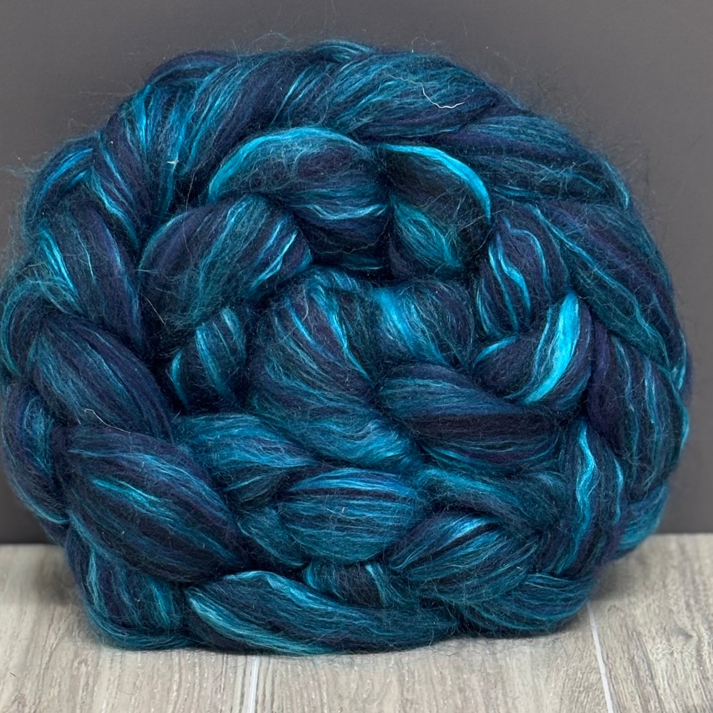 The Luminous Lagoon - Merino Wool & Mulberry Silk - Combed Top - Wool Roving - Fiber for Spinning