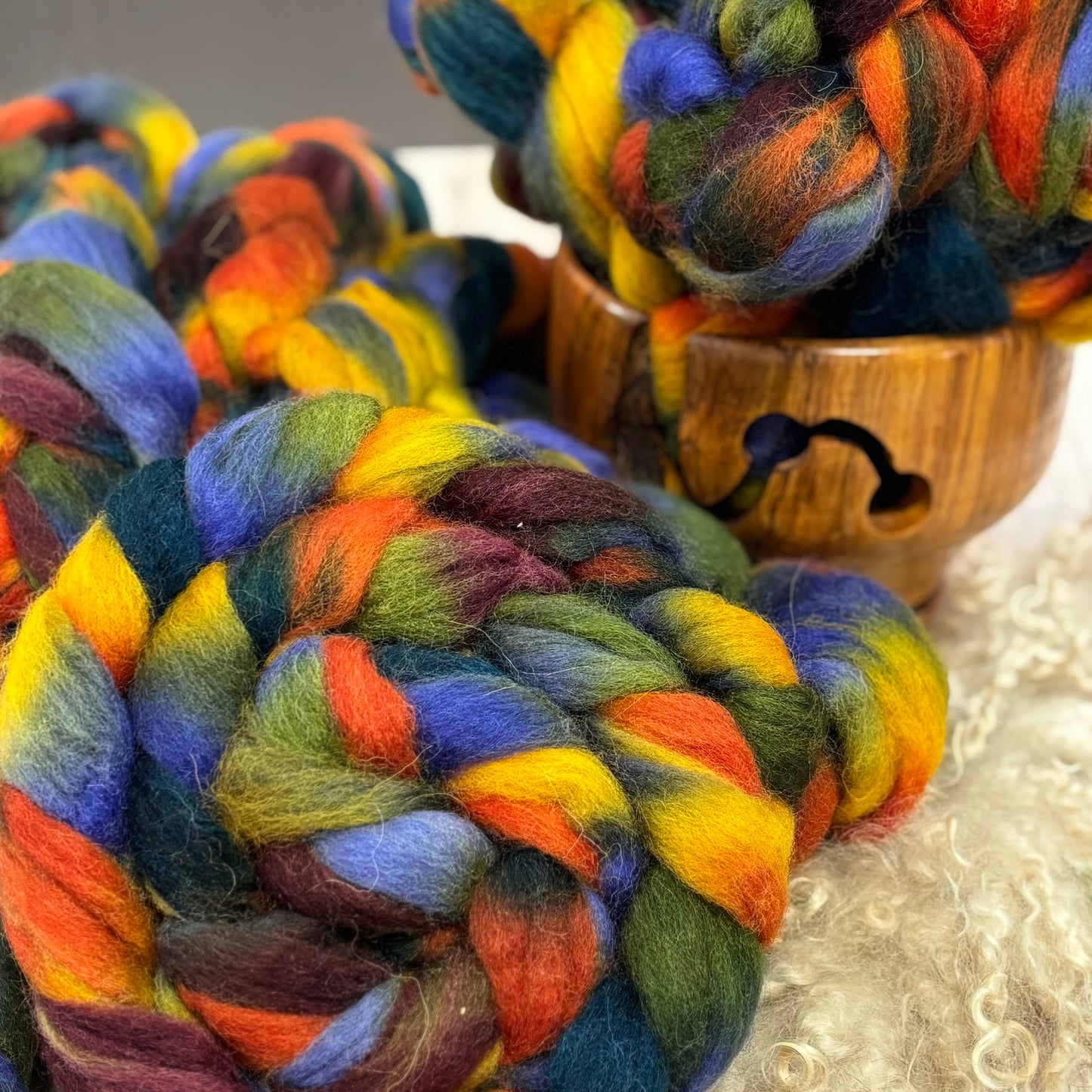 Neptune Wool Top - Multicolored - Combed Top - Wool Roving for Spinning wool or felting