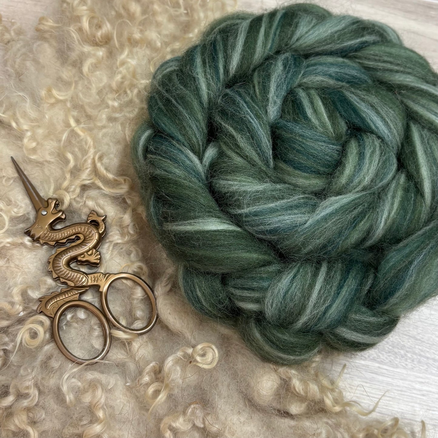 Olive Grove - Merino Wool, Shetland Wool & Bio Nylon Blend - Spinning Fiber for Spinning Wheel