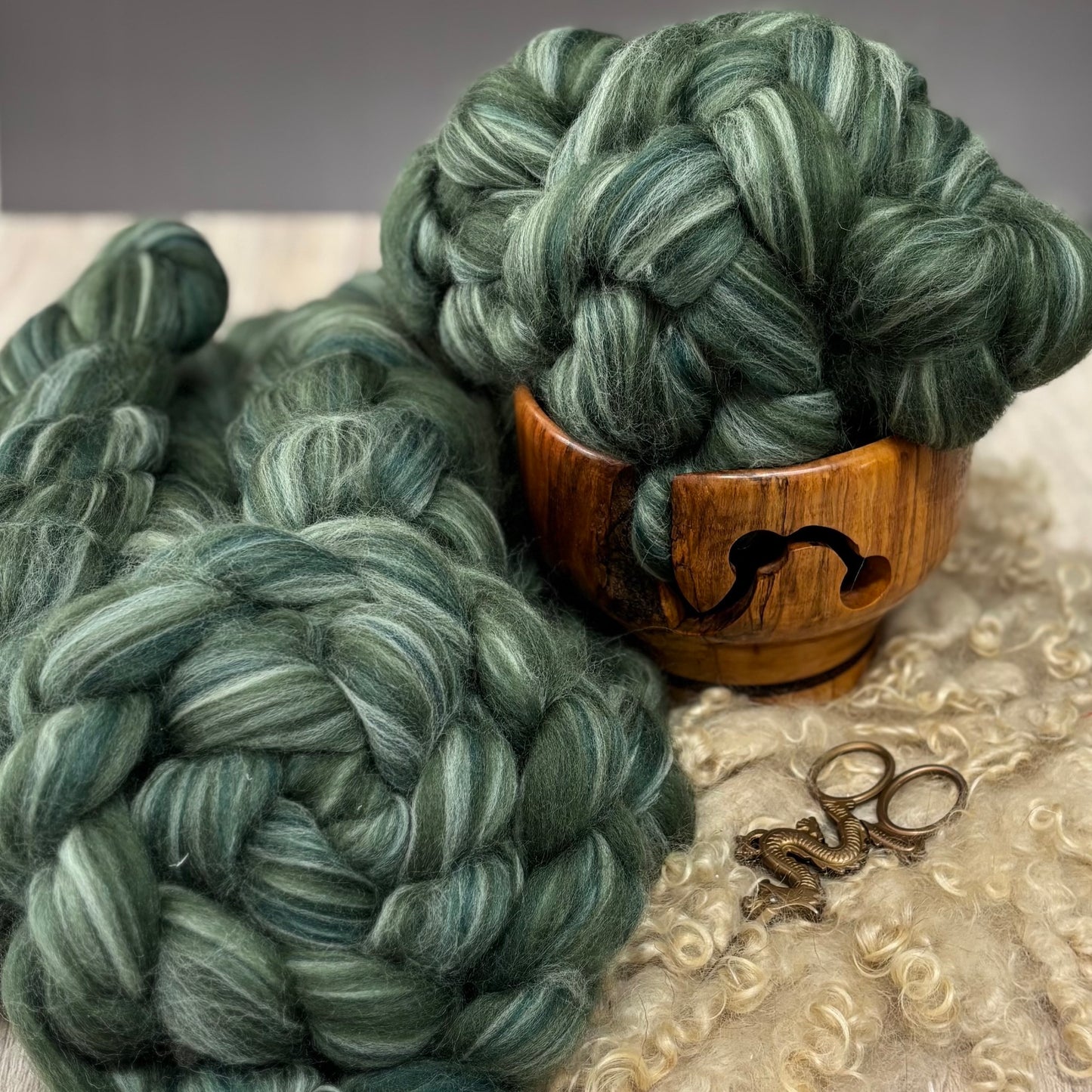 Olive Grove - Merino Wool, Shetland Wool & Bio Nylon Blend - Spinning Fiber for Spinning Wheel