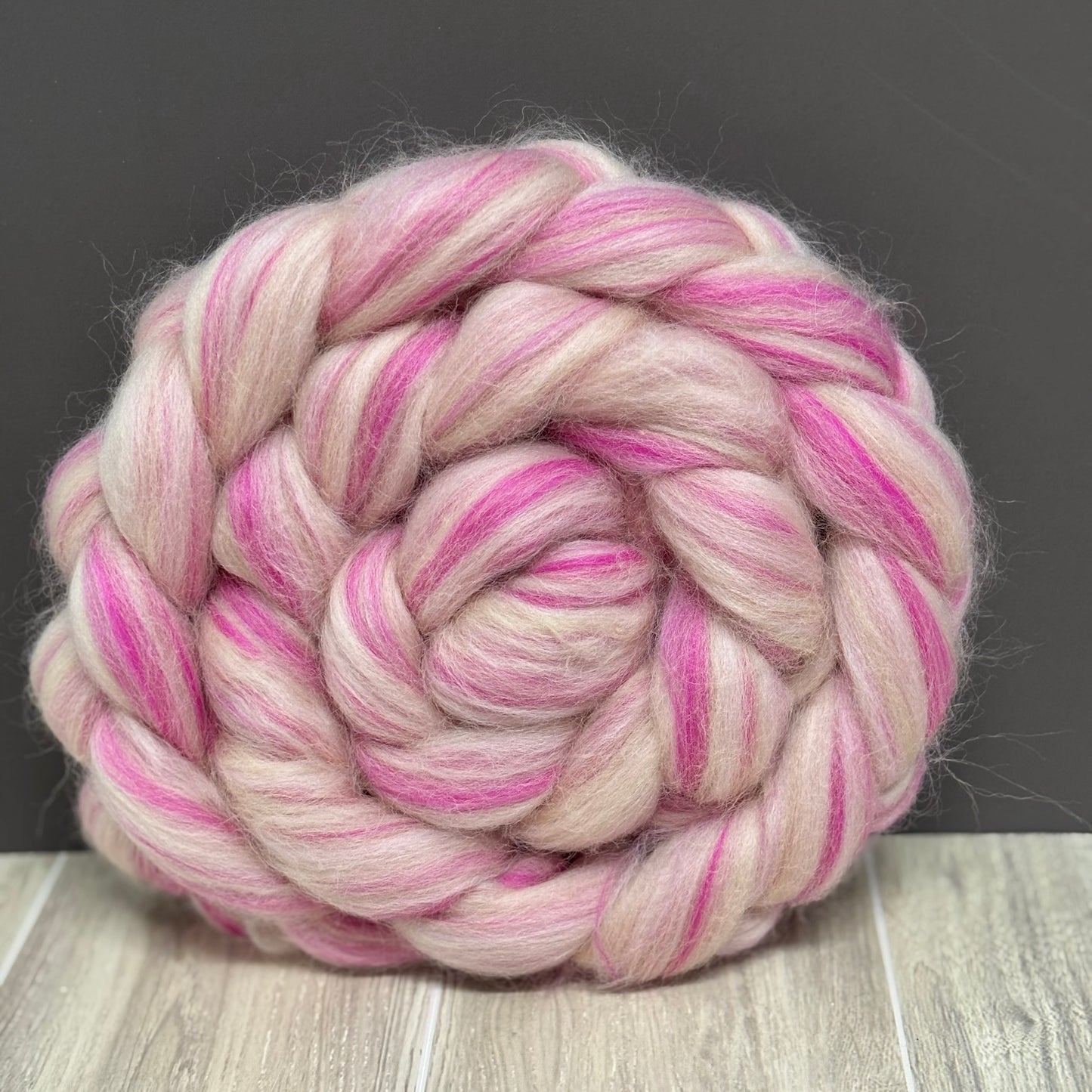 Pressed Pink - Merino Wool, Shetland Wool & Bio-Nylon Blend - Combed Top - Roving -Spinning Wool