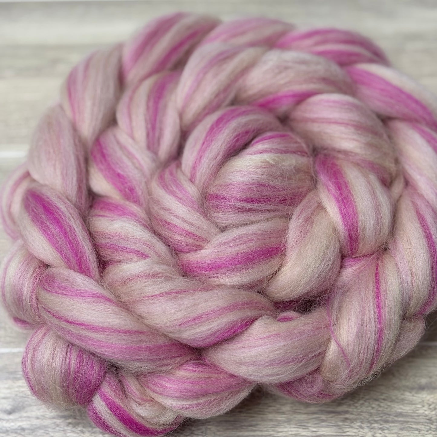 Pressed Pink - Merino Wool, Shetland Wool & Bio-Nylon Blend - Combed Top - Roving -Spinning Wool