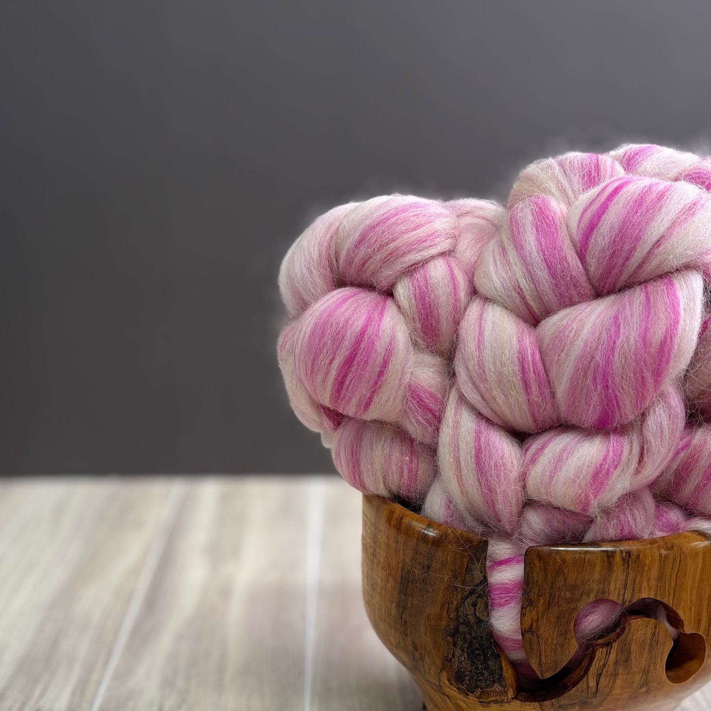 Pressed Pink - Merino Wool, Shetland Wool & Bio-Nylon Blend - Combed Top - Roving -Spinning Wool
