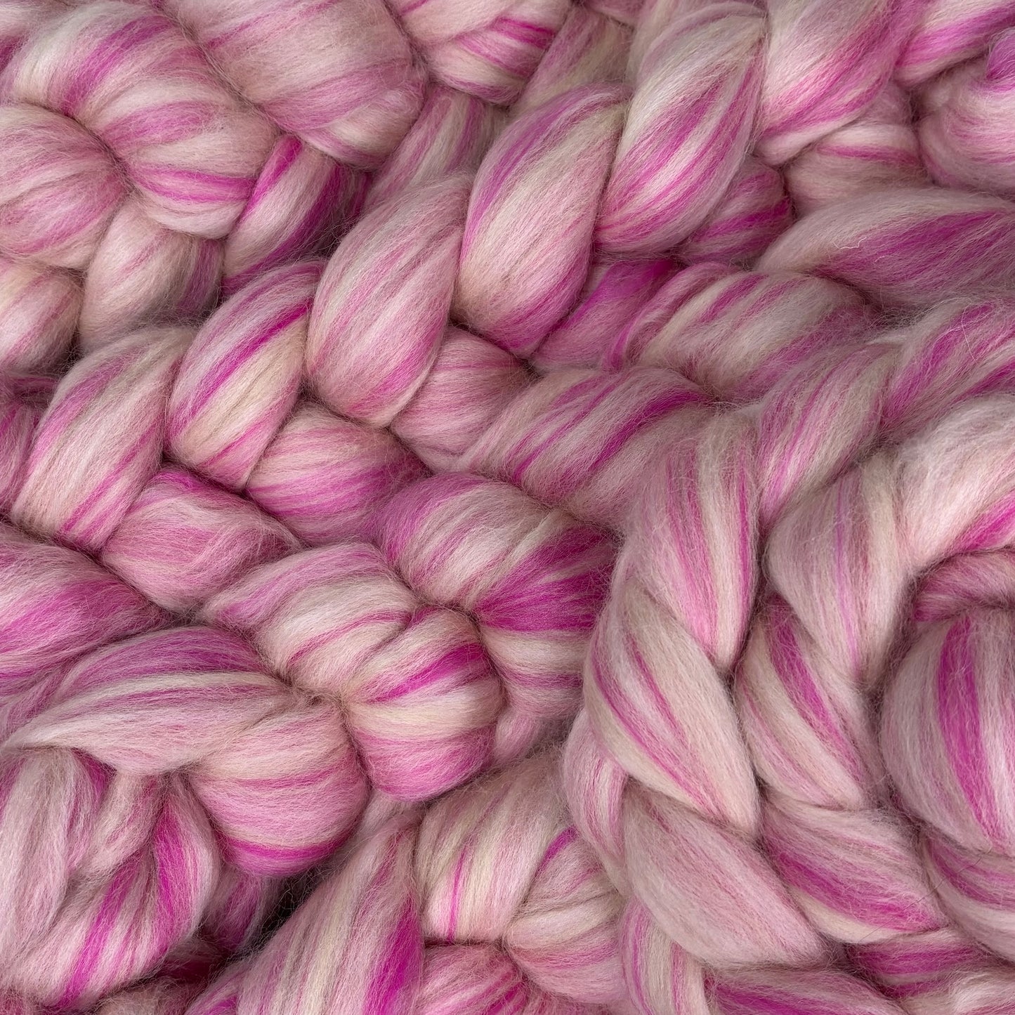 Pressed Pink - Merino Wool, Shetland Wool & Bio-Nylon Blend - Combed Top - Roving -Spinning Wool