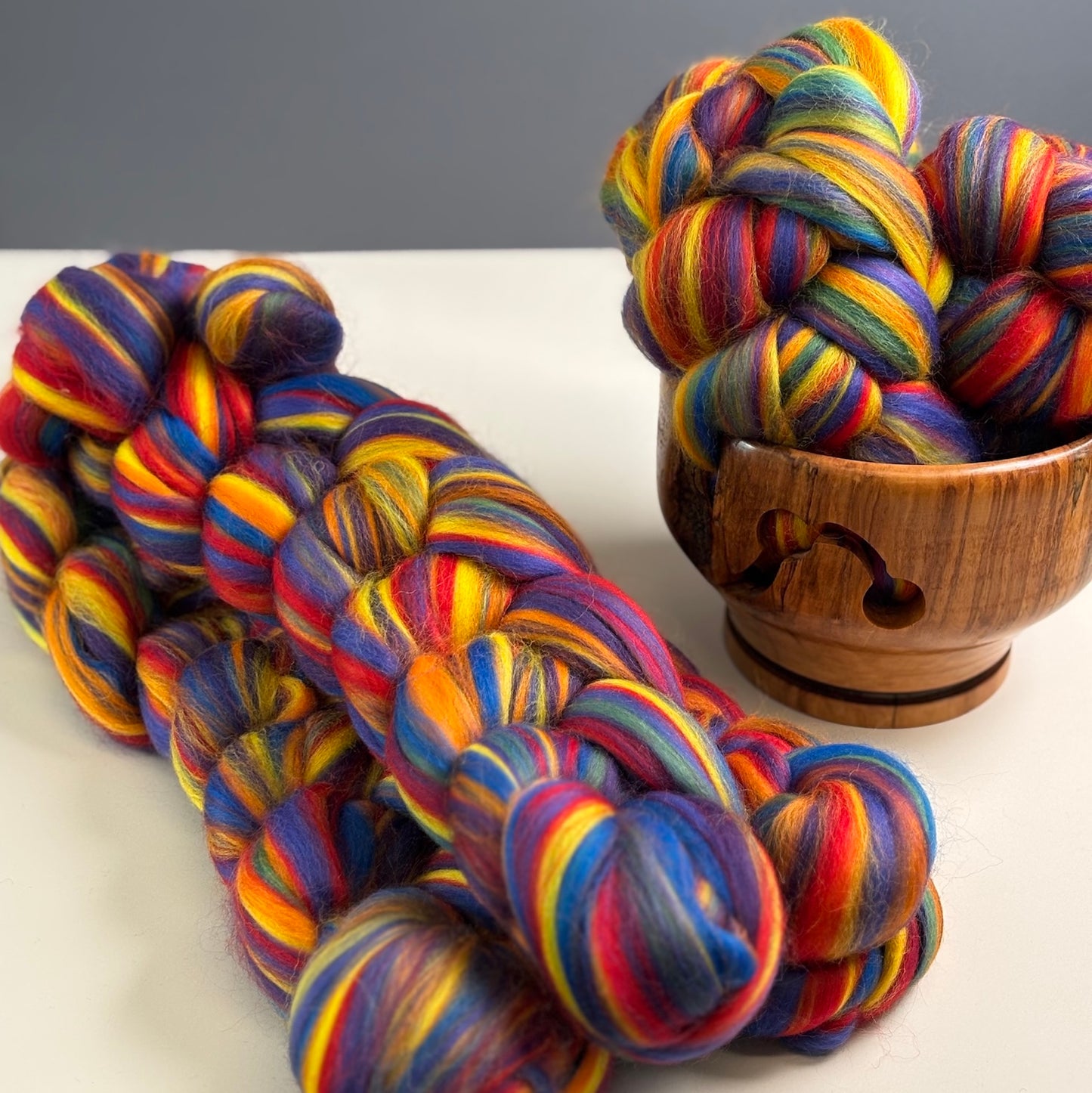 Rainbow - Multicolor Merino Wool Combed Top - Roving- Spinning Fiber for Spinning Wheel