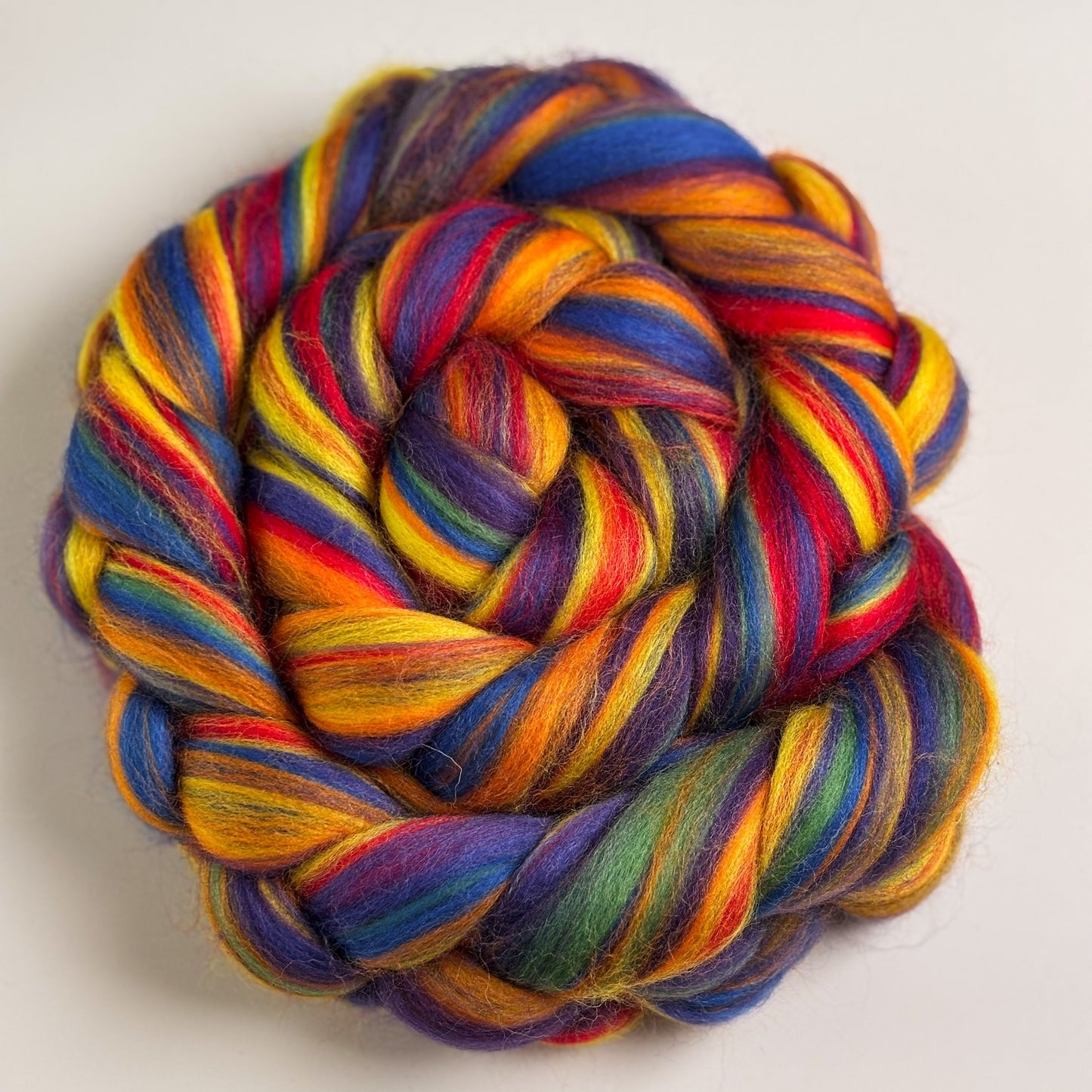 Rainbow - Multicolor Merino Wool Combed Top - Roving- Spinning Fiber for Spinning Wheel