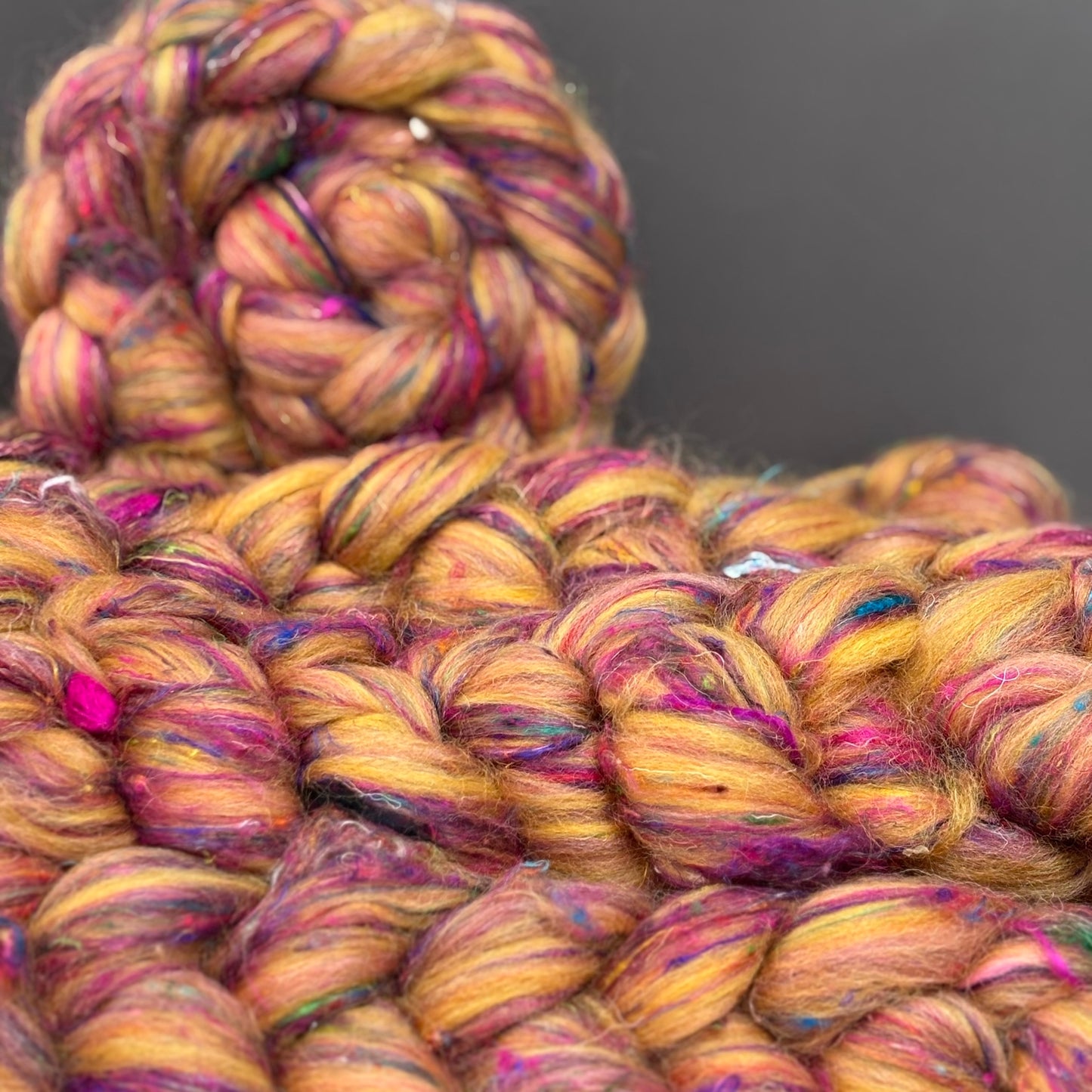 Retro - Recycled Wool & Sari Silk fiber for spinning