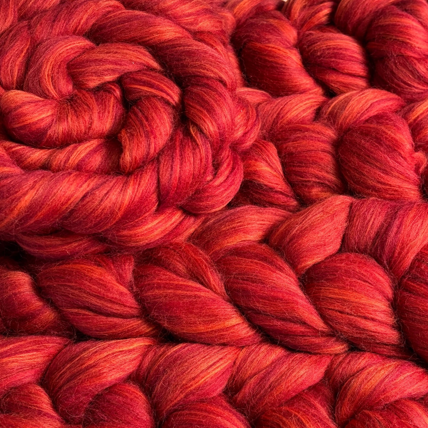 Rosewood Red - Merino, Shetland Wool & Bio-Nylon Wool Blend - Wool Fiber for Spinning
