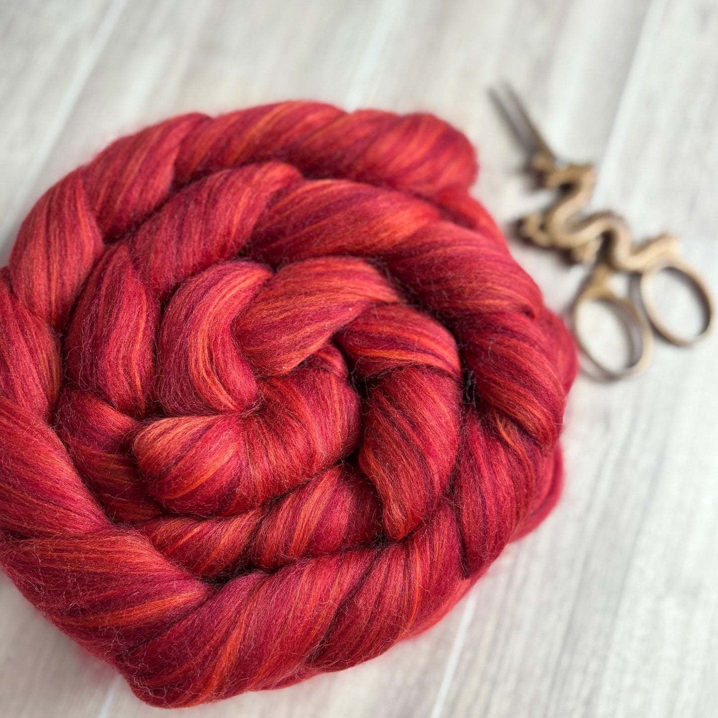 Rosewood Red - Merino, Shetland Wool & Bio-Nylon Wool Blend - Wool Fiber for Spinning