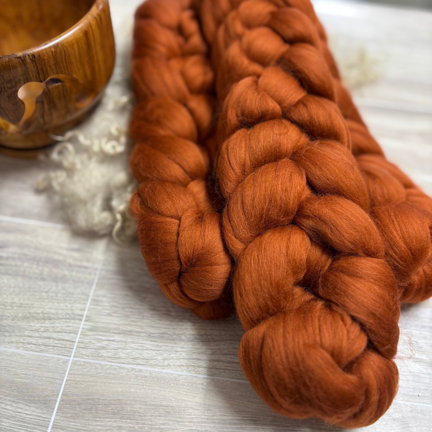Rust Superfine Merino Wool - spinning fiber for beginners