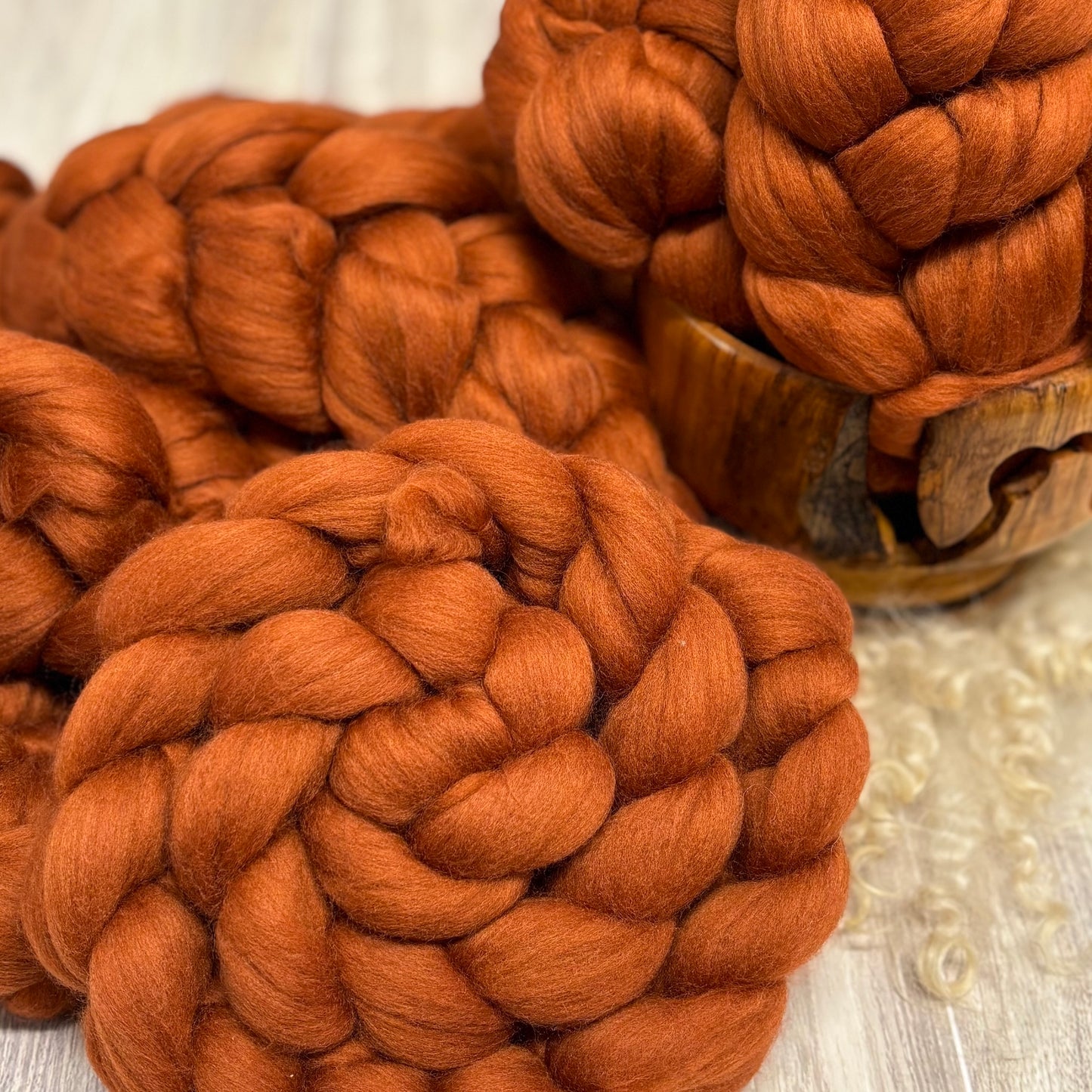 Rust Superfine Merino Wool - spinning fiber for beginners