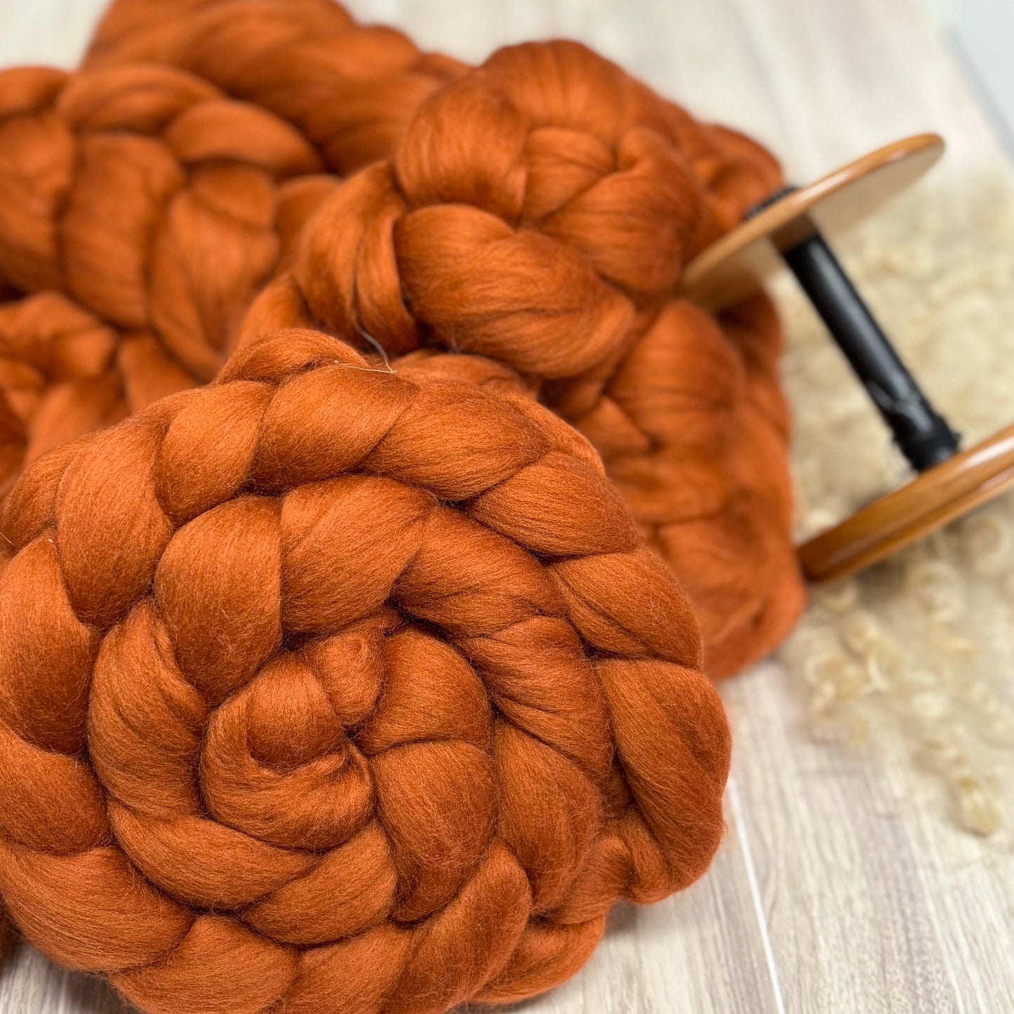 Rust Superfine Merino Wool - spinning fiber for beginners