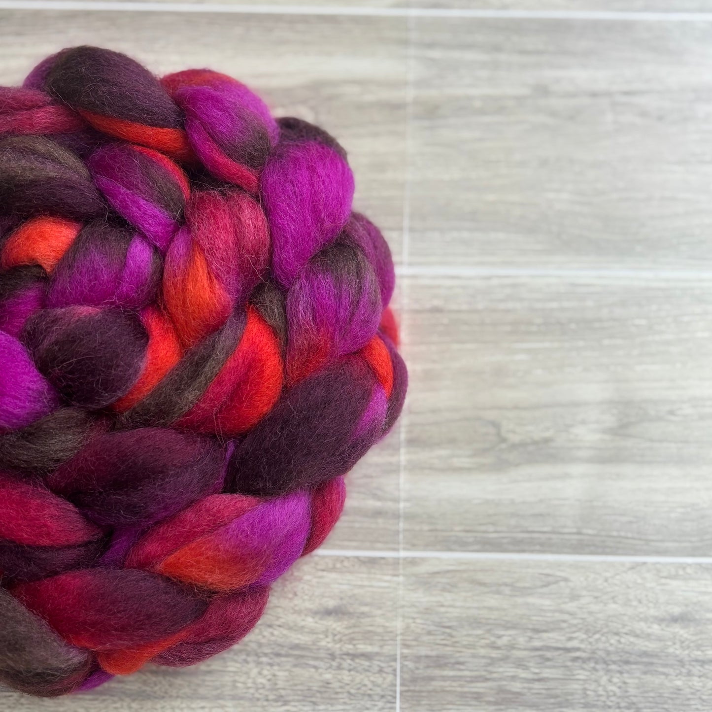 Saturn Wool Top - Pink, Brown, Orange - Combed Top - Wool Roving for Spinning wool or felting
