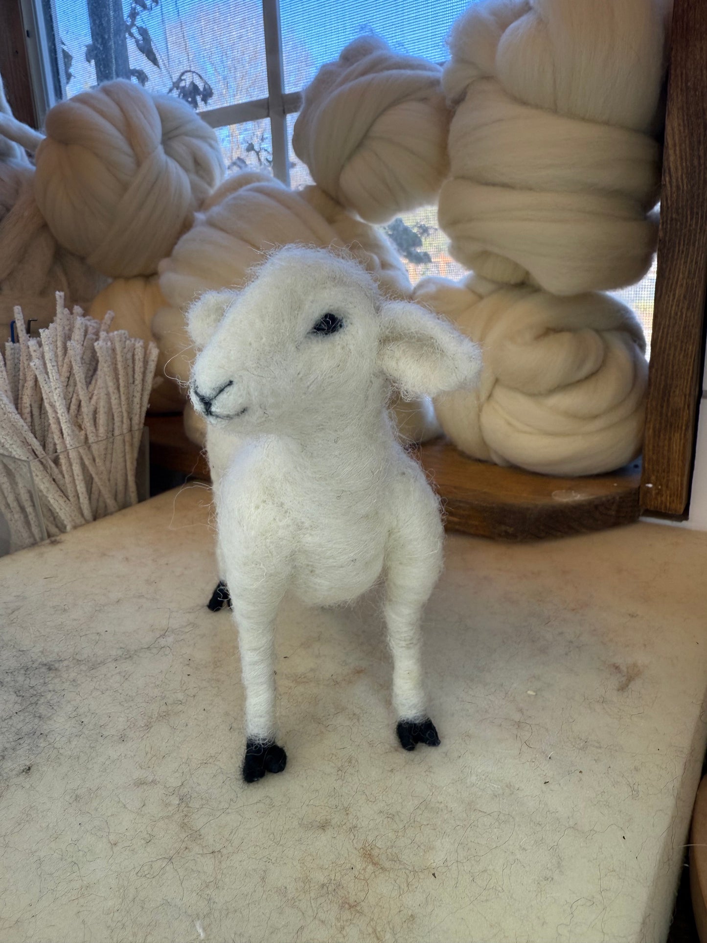 Spun & Done Quarterly Fiber Club - Learn Needle Felting with Adorable Sheep Kit