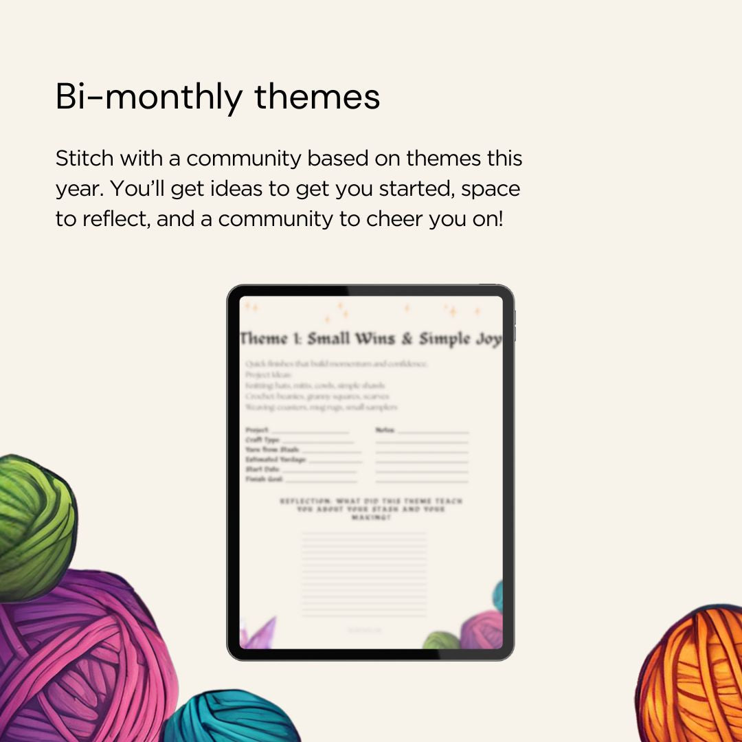 Stash Busters Year-Long Knit Along - Community Access + Journal - Printable