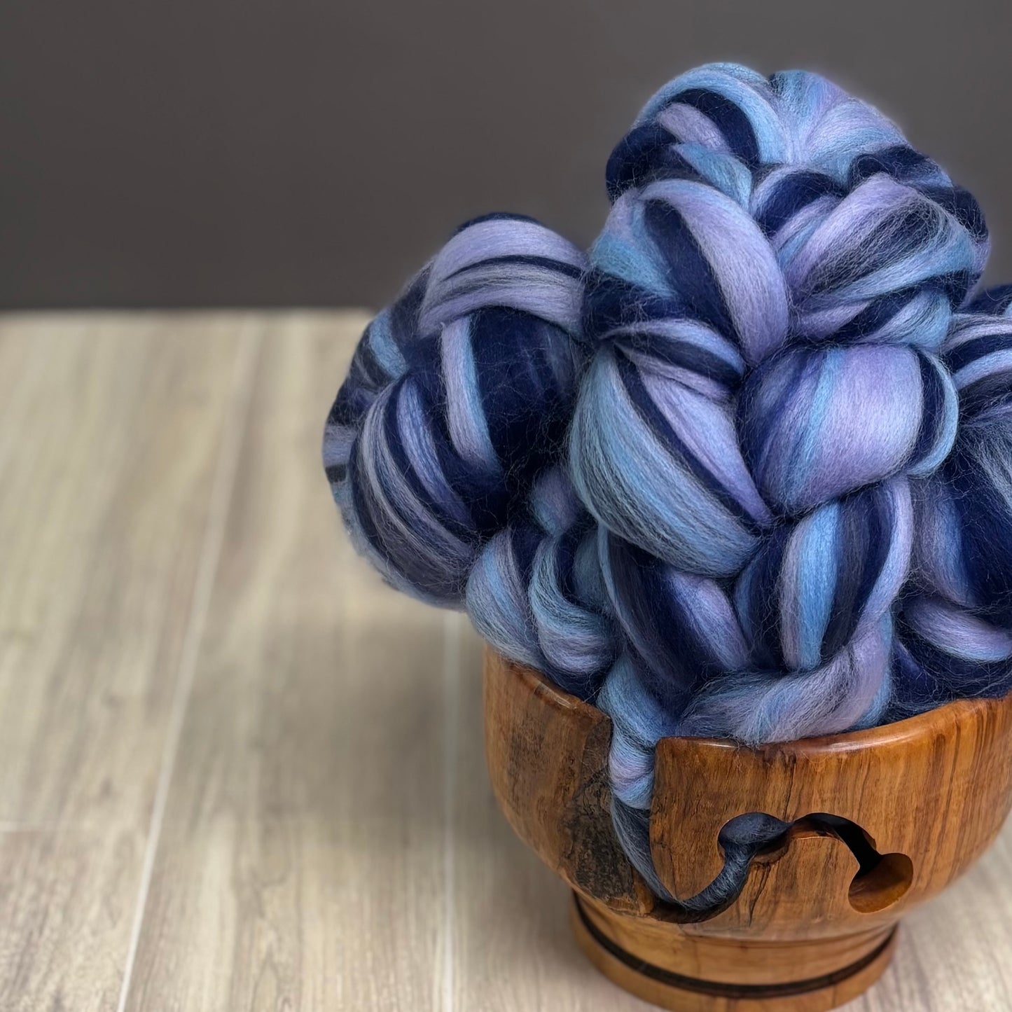 Typhoon - Blue Merino Wool Blend - spinning fiber for beginners