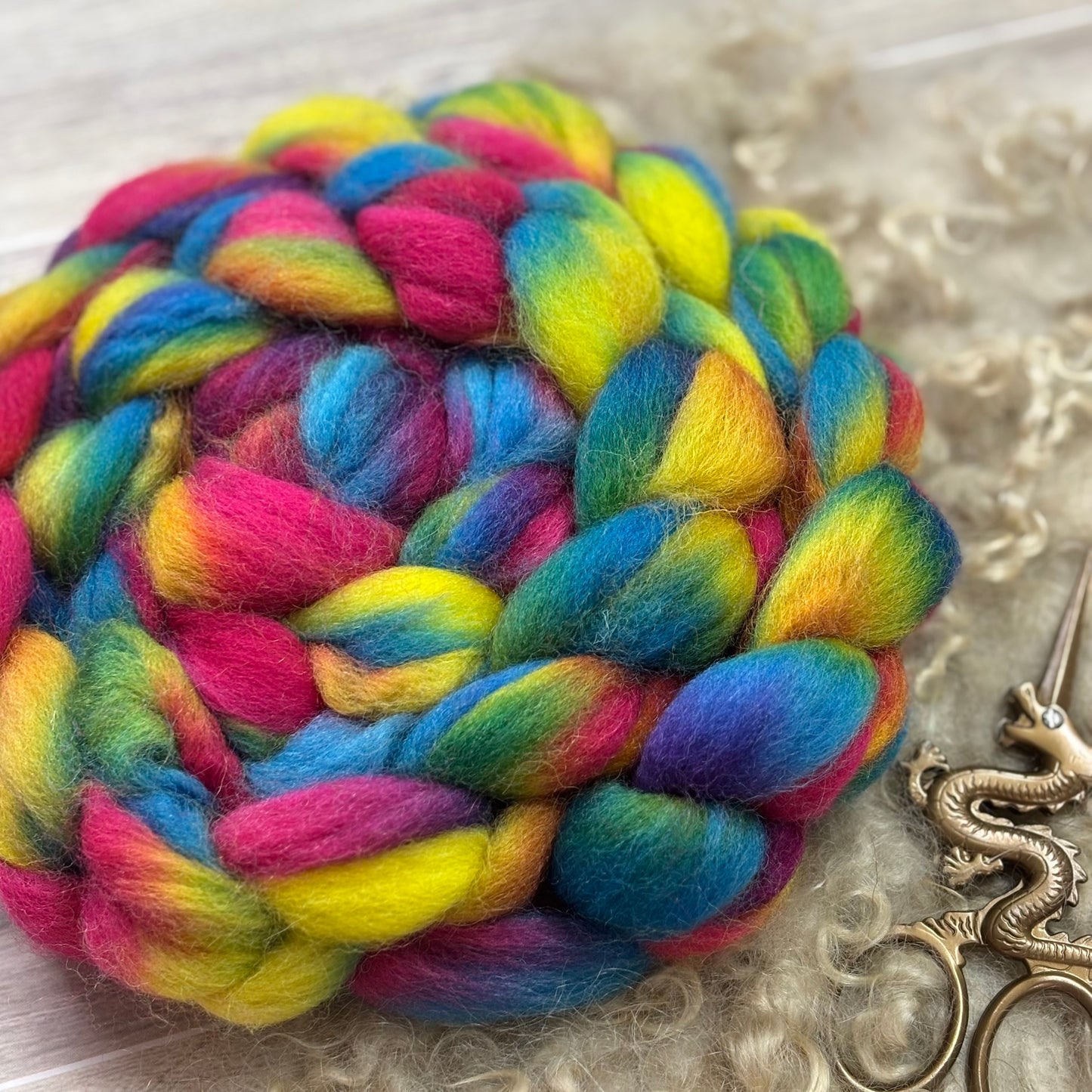 Venus Wool Top - Rainbow - Combed Top - Wool Roving for Spinning wool or felting