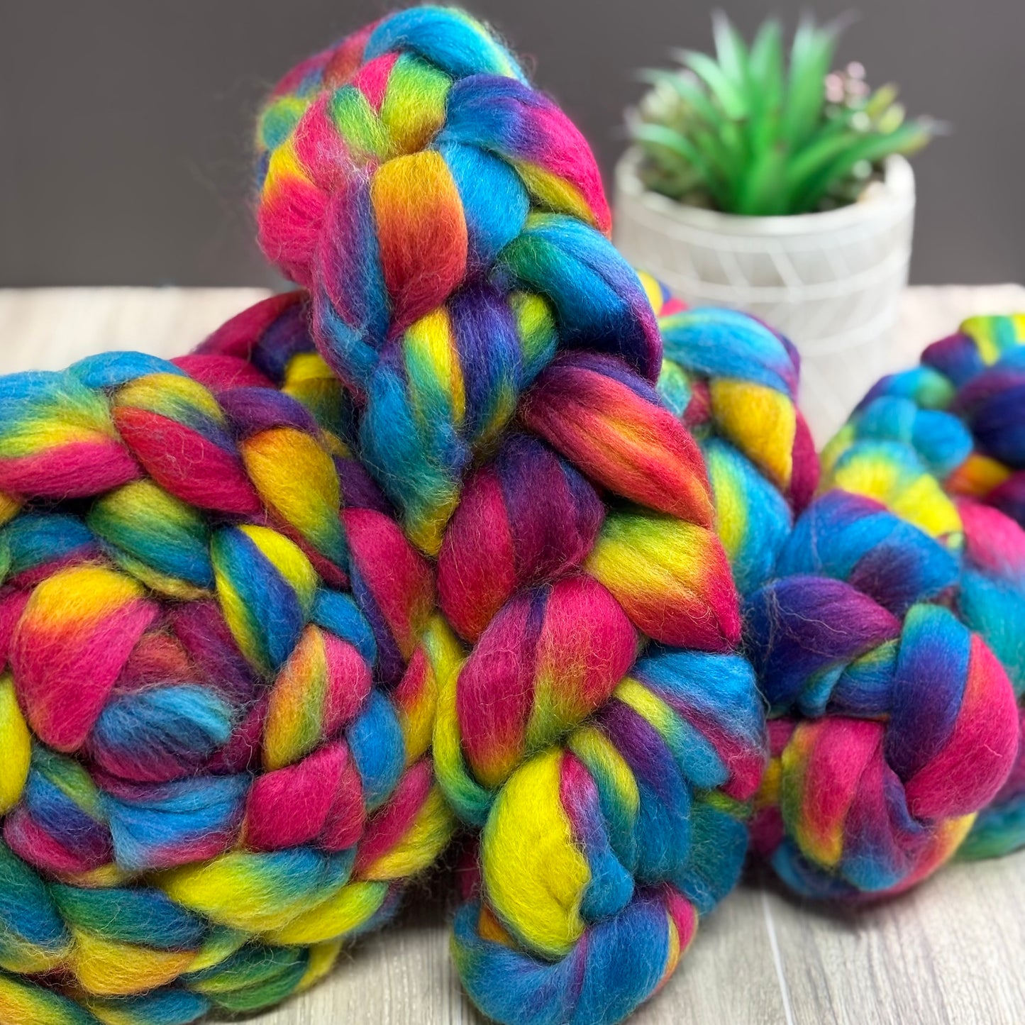 Venus Wool Top - Rainbow - Combed Top - Wool Roving for Spinning wool or felting