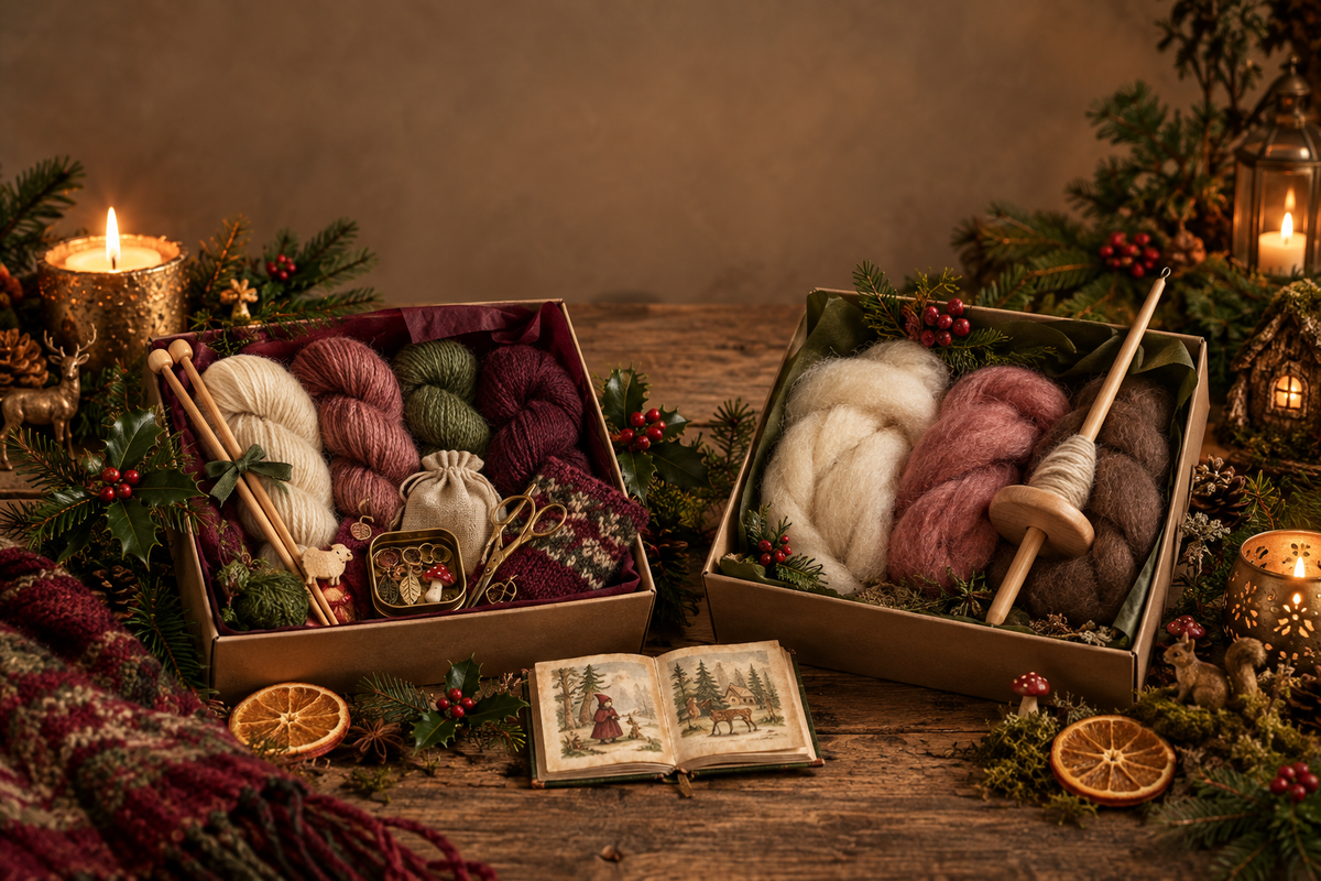 Yarn Knitting Kit and Spin + Knit Advent options